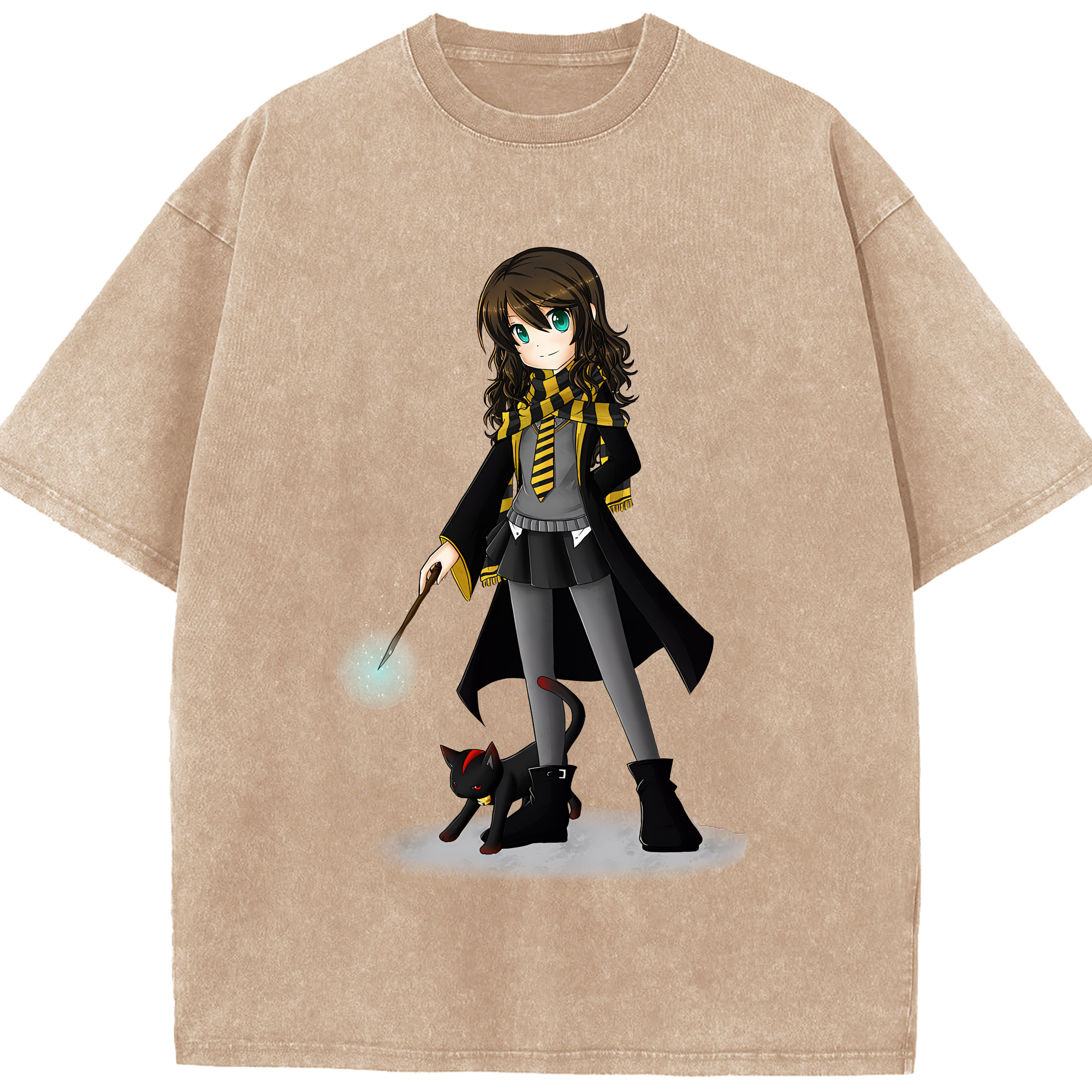 （画像用） Harry Potter ハリー・ポッターシリーズ 綿100% ヴィンテージ風 半袖Tシャツ（フロントプリント）