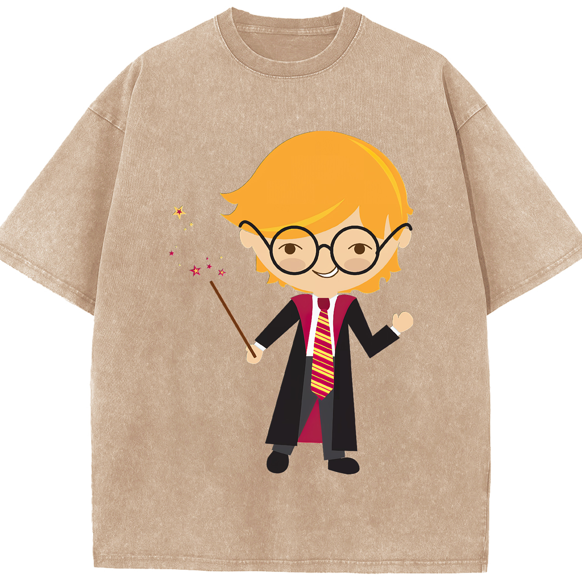 （画像用） Harry Potter ハリー・ポッターシリーズ 綿100% ヴィンテージ風 半袖Tシャツ（フロントプリント）