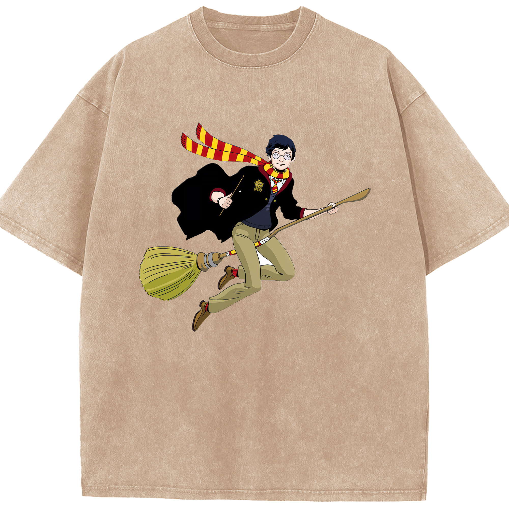 （画像用） Harry Potter ハリー・ポッターシリーズ 綿100% ヴィンテージ風 半袖Tシャツ（フロントプリント）