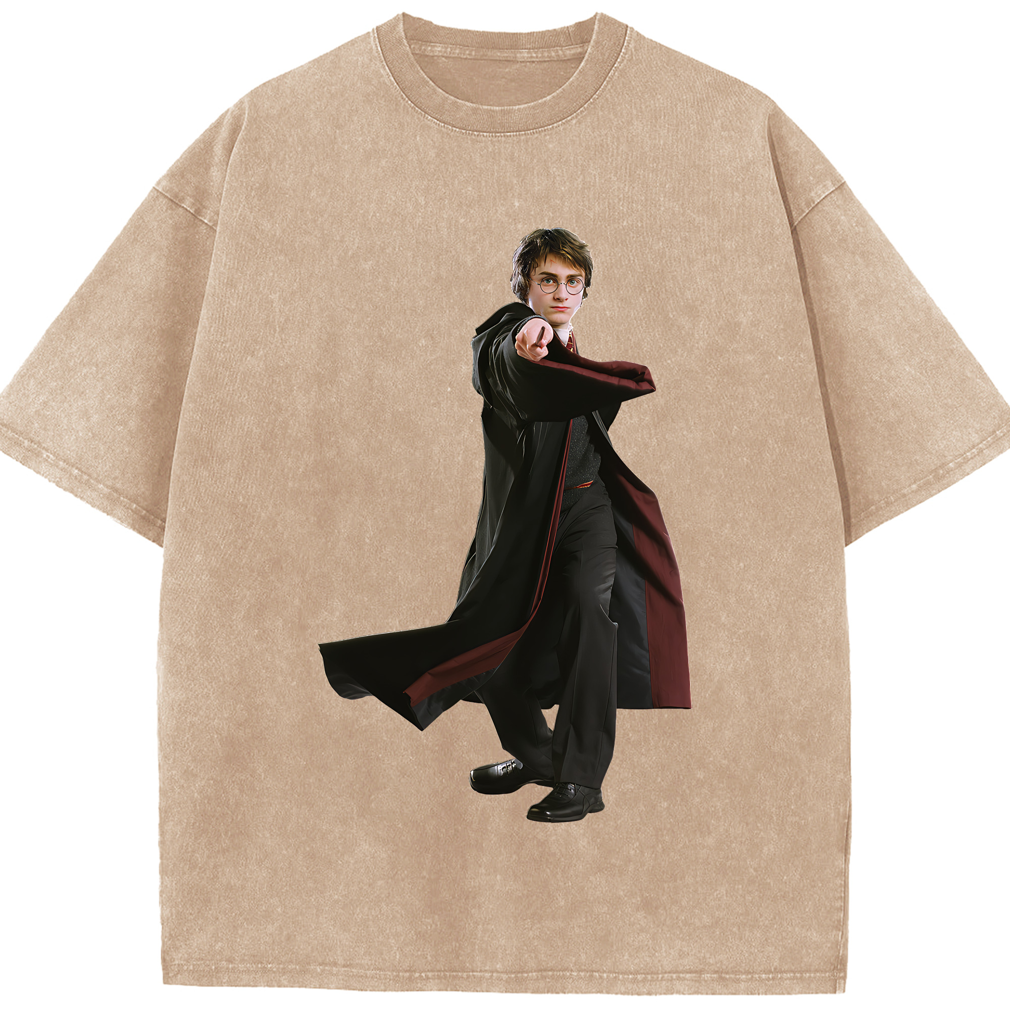 （画像用） Harry Potter ハリー・ポッターシリーズ 綿100% ヴィンテージ風 半袖Tシャツ（フロントプリント）