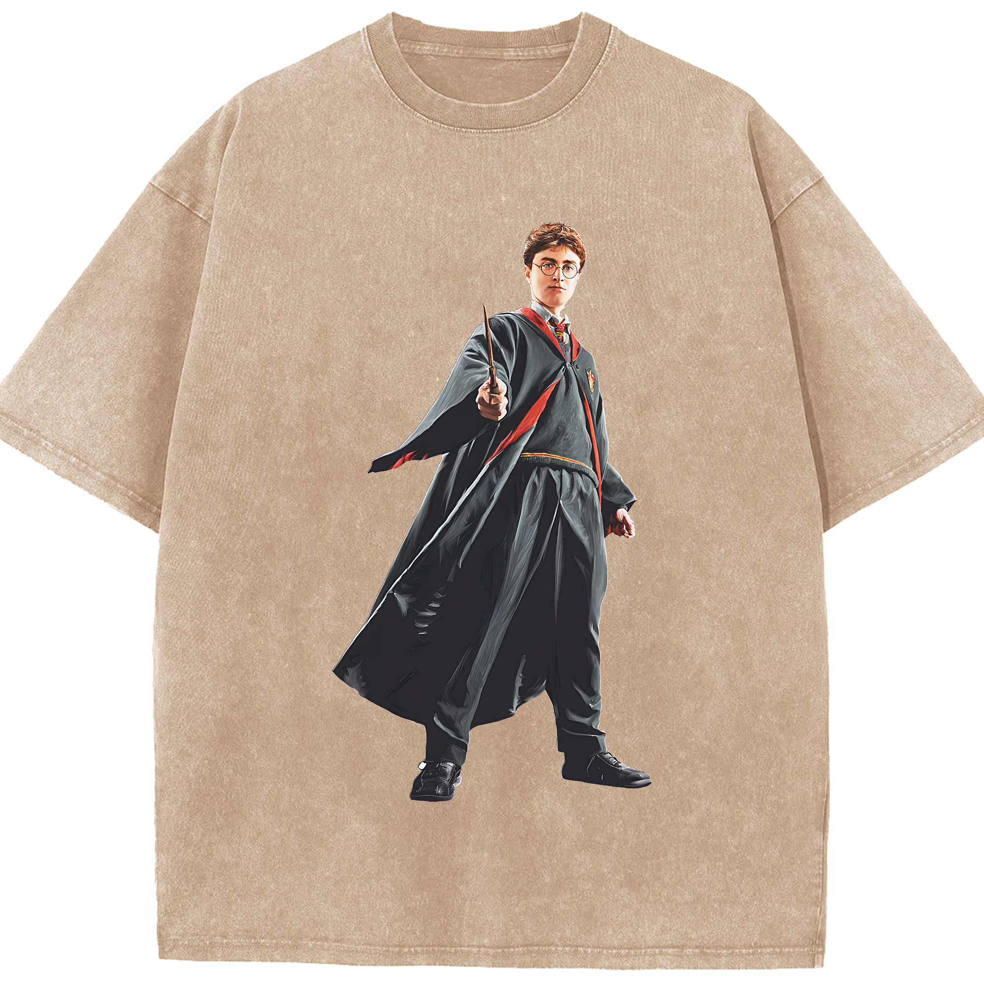 （画像用） Harry Potter ハリー・ポッターシリーズ 綿100% ヴィンテージ風 半袖Tシャツ（フロントプリント）