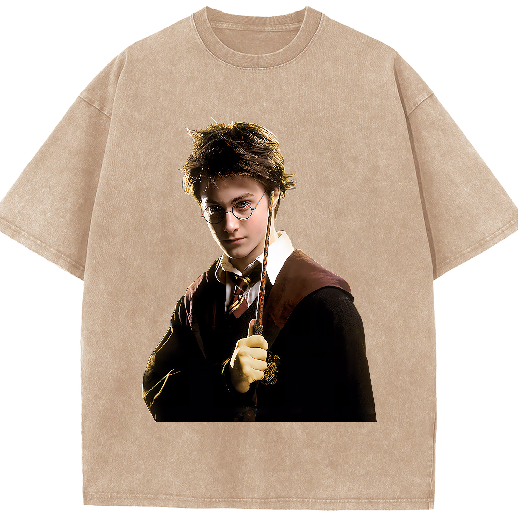 （画像用） Harry Potter ハリー・ポッターシリーズ 綿100% ヴィンテージ風 半袖Tシャツ（フロントプリント）