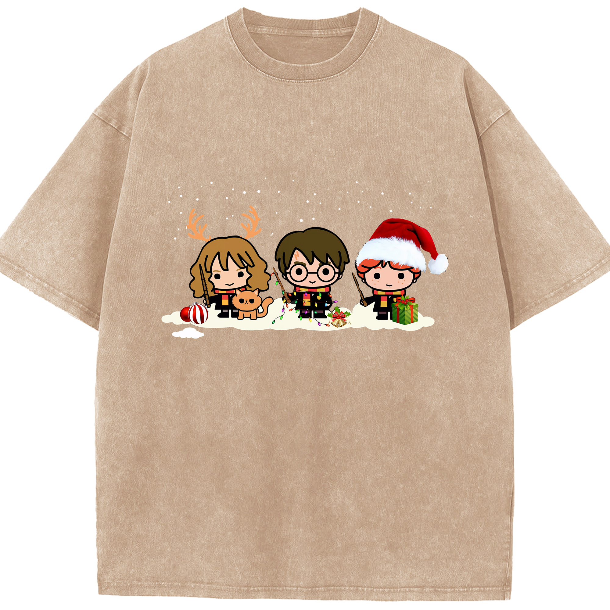（画像用） Harry Potter ハリー・ポッターシリーズ 綿100% ヴィンテージ風 半袖Tシャツ（フロントプリント）