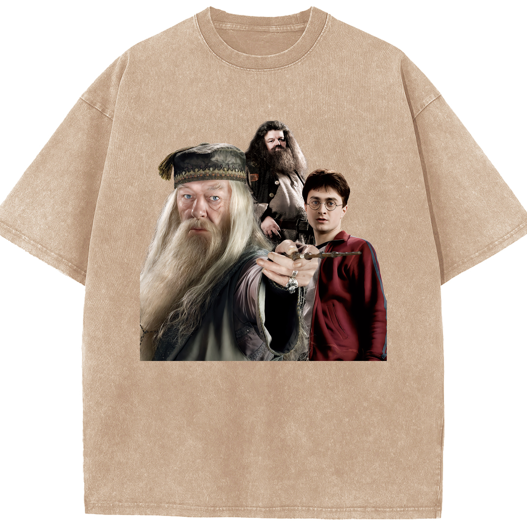 （画像用） Harry Potter ハリー・ポッターシリーズ 綿100% ヴィンテージ風 半袖Tシャツ（フロントプリント）
