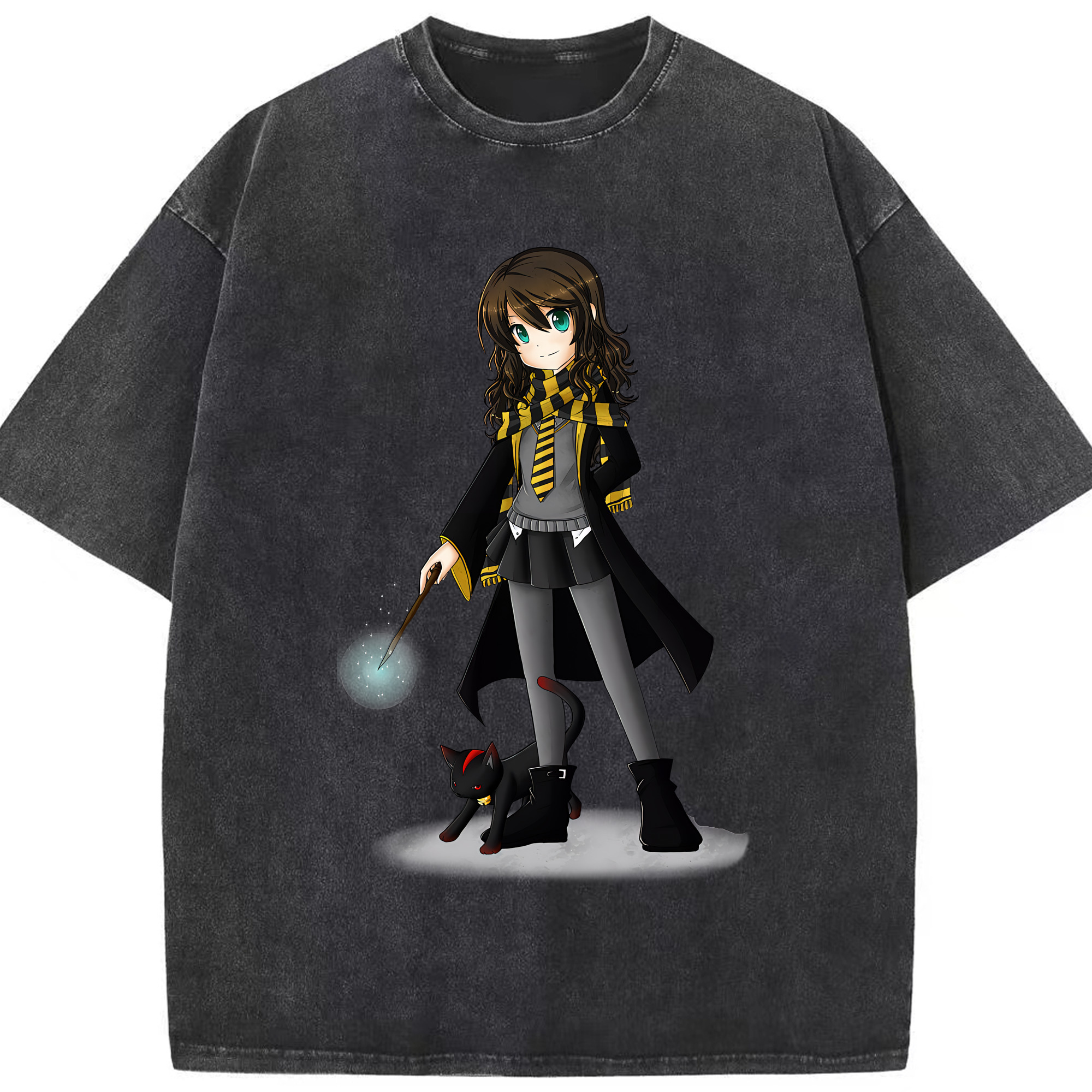 （画像用） Harry Potter ハリー・ポッターシリーズ 綿100% ヴィンテージ風 半袖Tシャツ（フロントプリント）