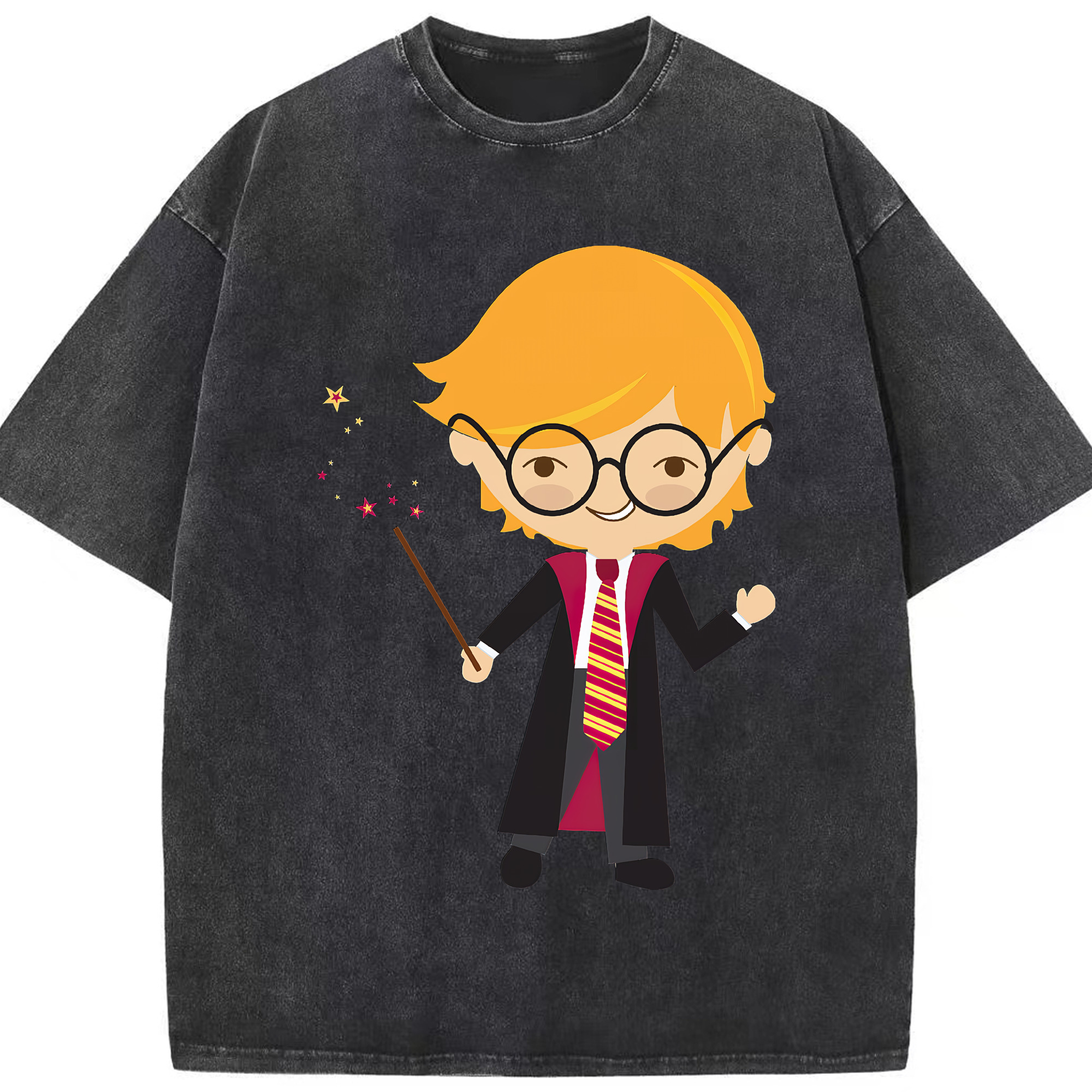 （画像用） Harry Potter ハリー・ポッターシリーズ 綿100% ヴィンテージ風 半袖Tシャツ（フロントプリント）