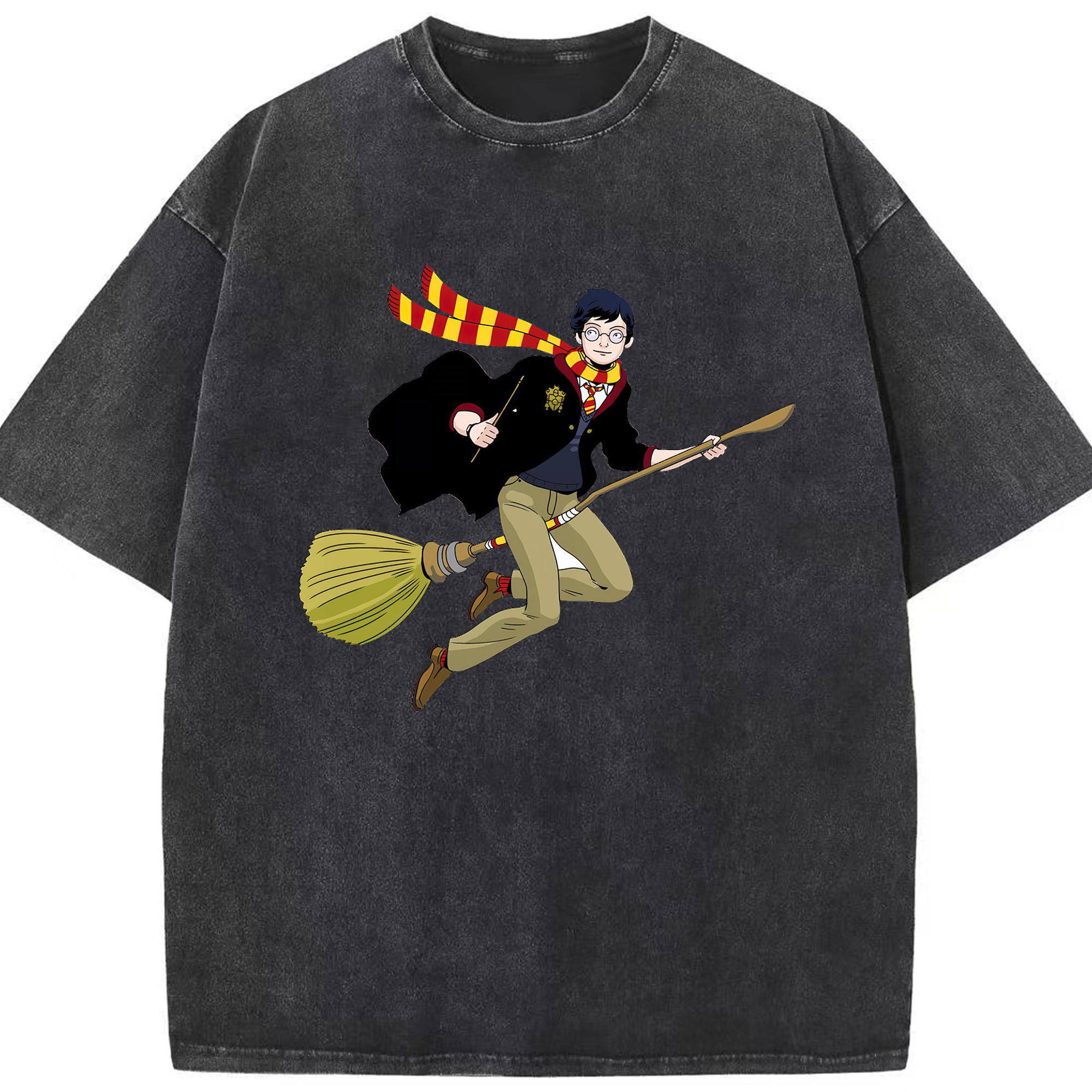 （画像用） Harry Potter ハリー・ポッターシリーズ 綿100% ヴィンテージ風 半袖Tシャツ（フロントプリント）