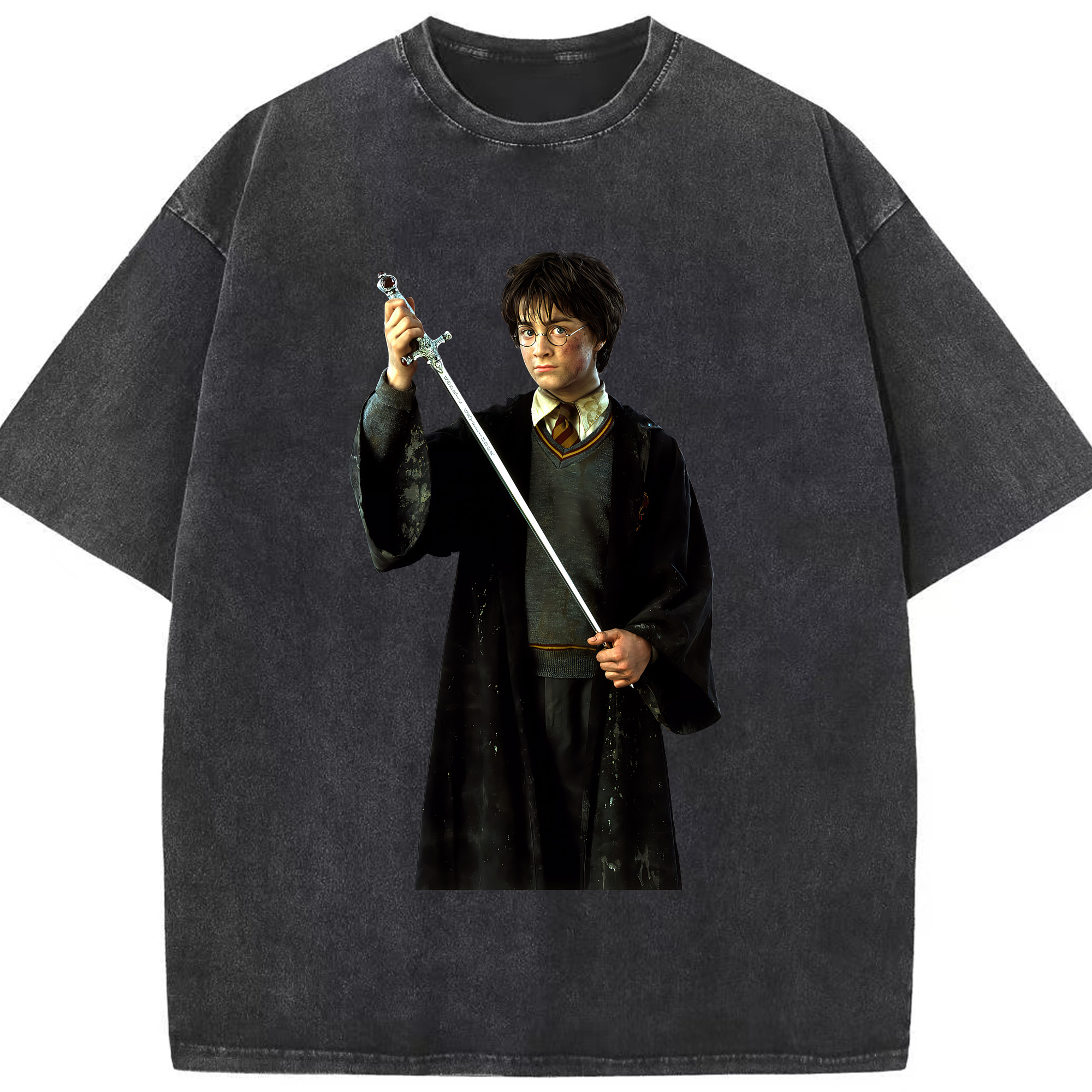 （画像用） Harry Potter ハリー・ポッターシリーズ 綿100% ヴィンテージ風 半袖Tシャツ（フロントプリント）