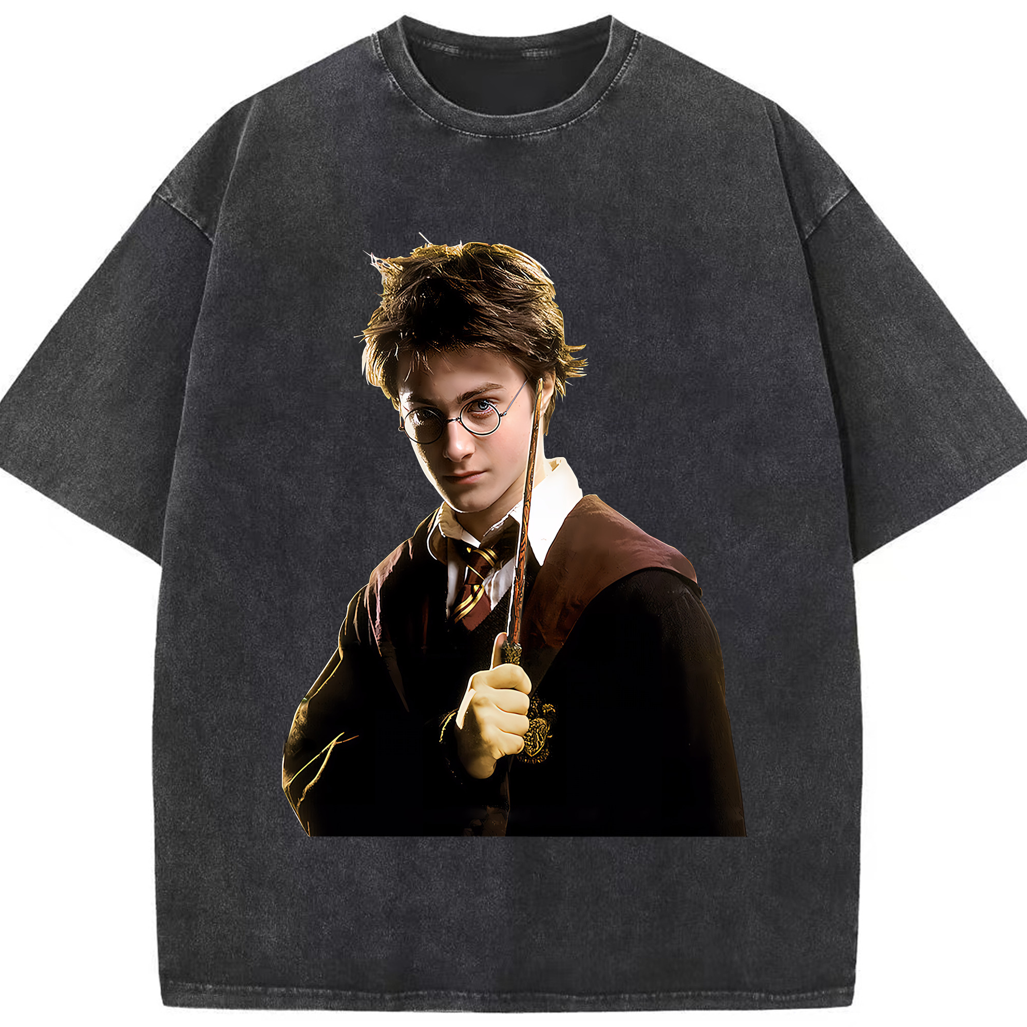 （画像用） Harry Potter ハリー・ポッターシリーズ 綿100% ヴィンテージ風 半袖Tシャツ（フロントプリント）