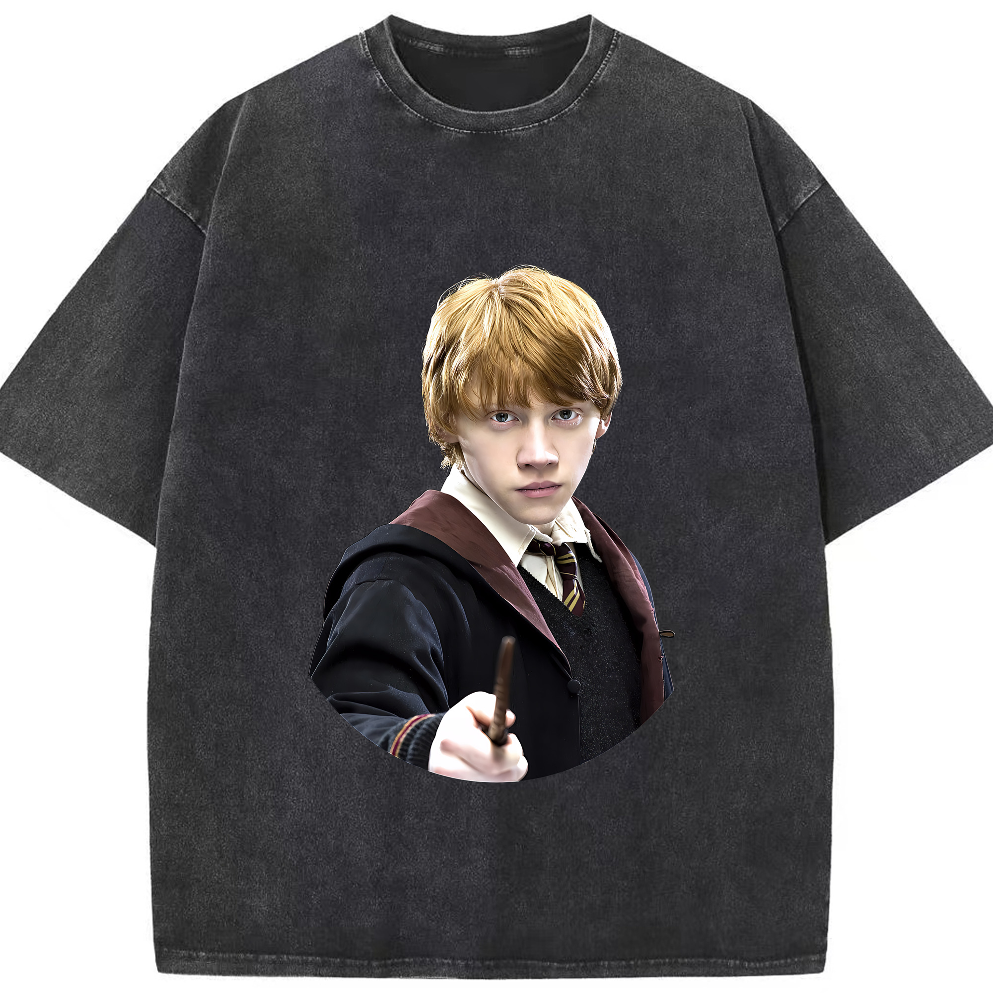（画像用） Harry Potter ハリー・ポッターシリーズ 綿100% ヴィンテージ風 半袖Tシャツ（フロントプリント）