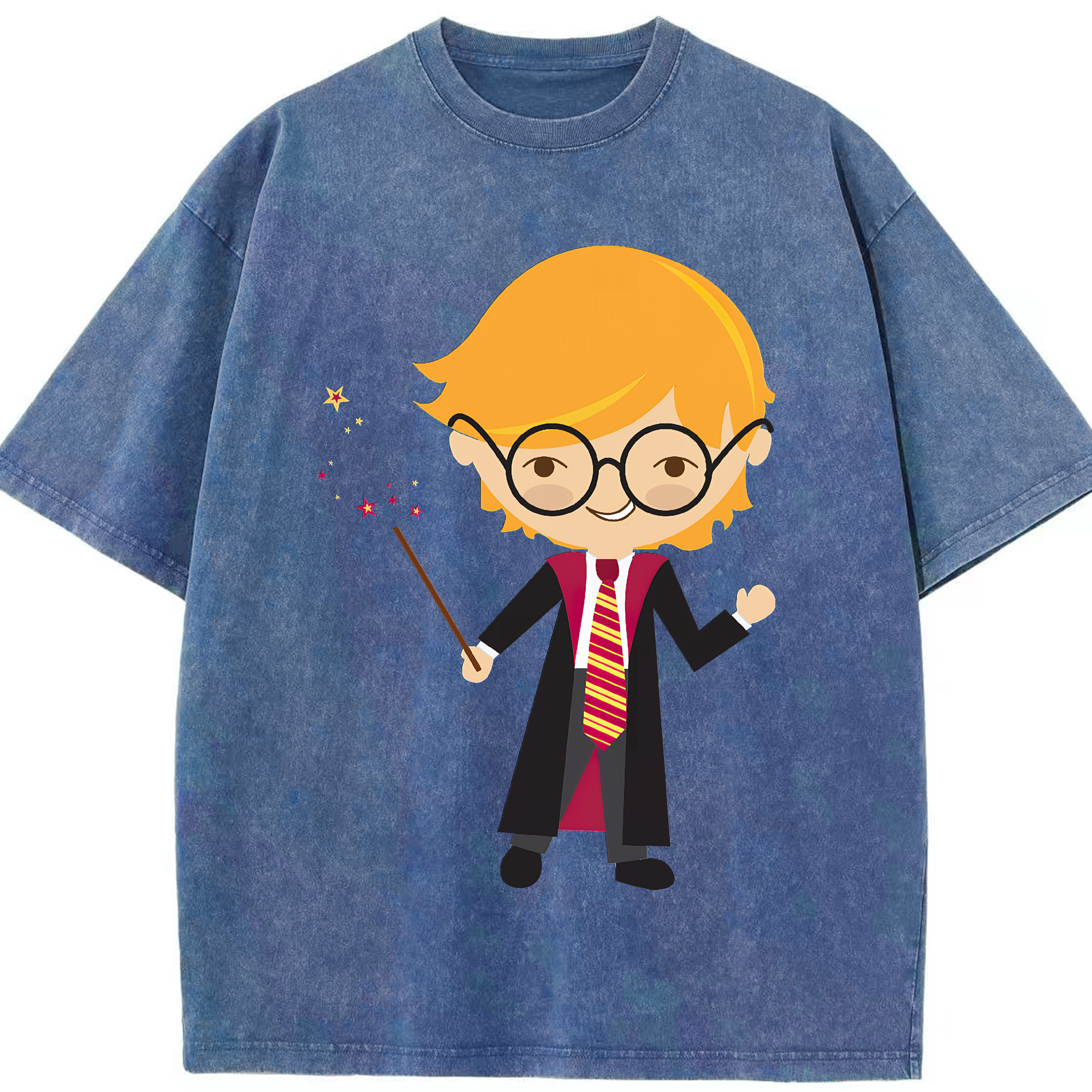 （画像用） Harry Potter ハリー・ポッターシリーズ 綿100% ヴィンテージ風 半袖Tシャツ（フロントプリント）