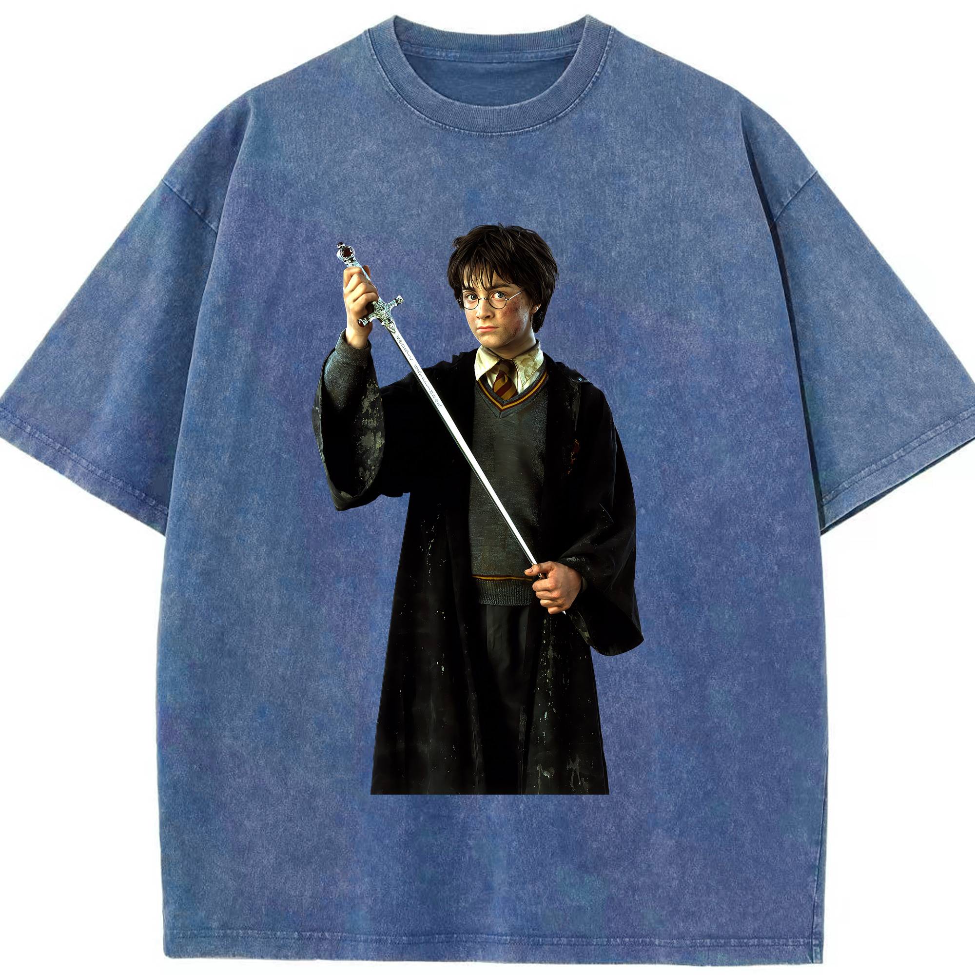 （画像用） Harry Potter ハリー・ポッターシリーズ 綿100% ヴィンテージ風 半袖Tシャツ（フロントプリント）