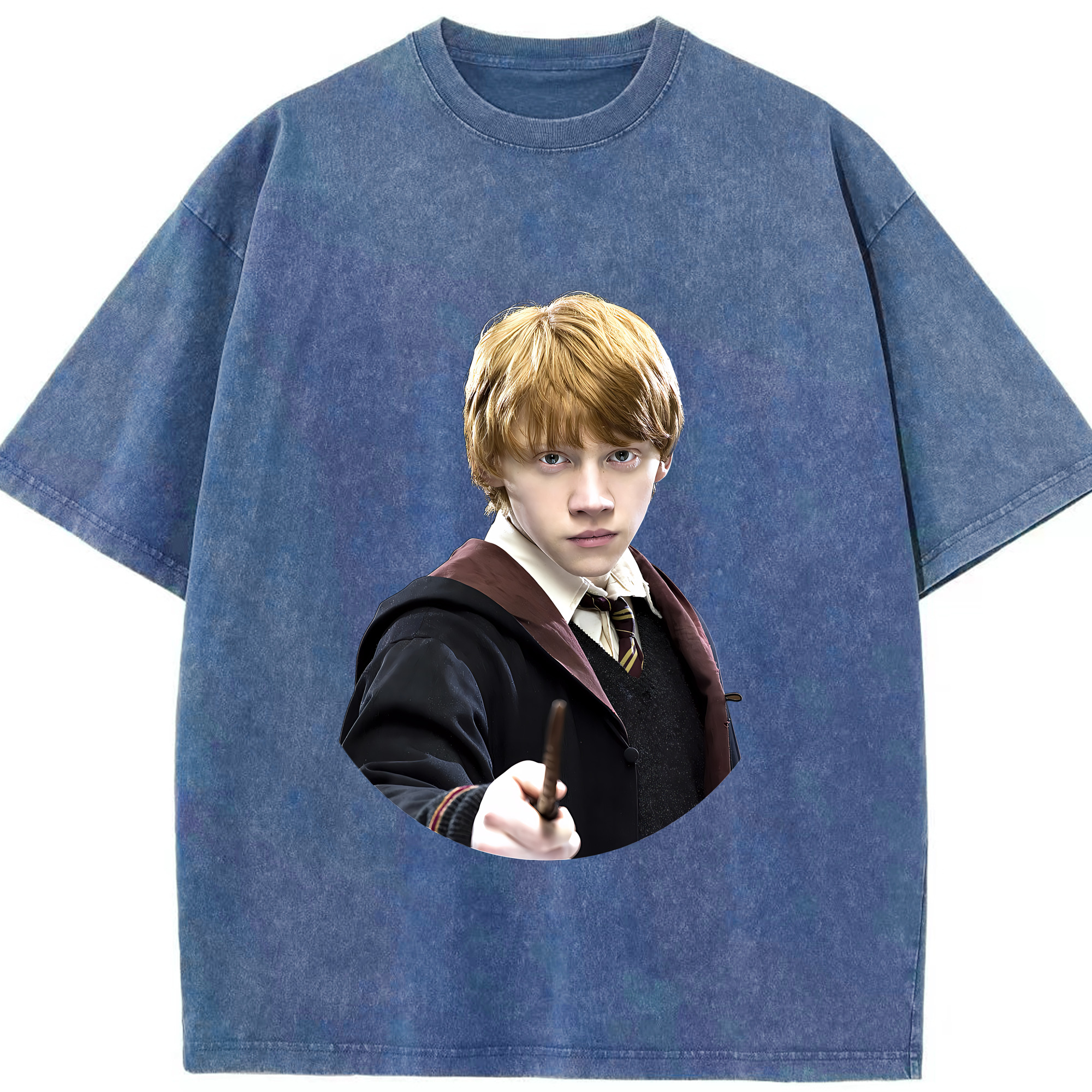 （画像用） Harry Potter ハリー・ポッターシリーズ 綿100% ヴィンテージ風 半袖Tシャツ（フロントプリント）