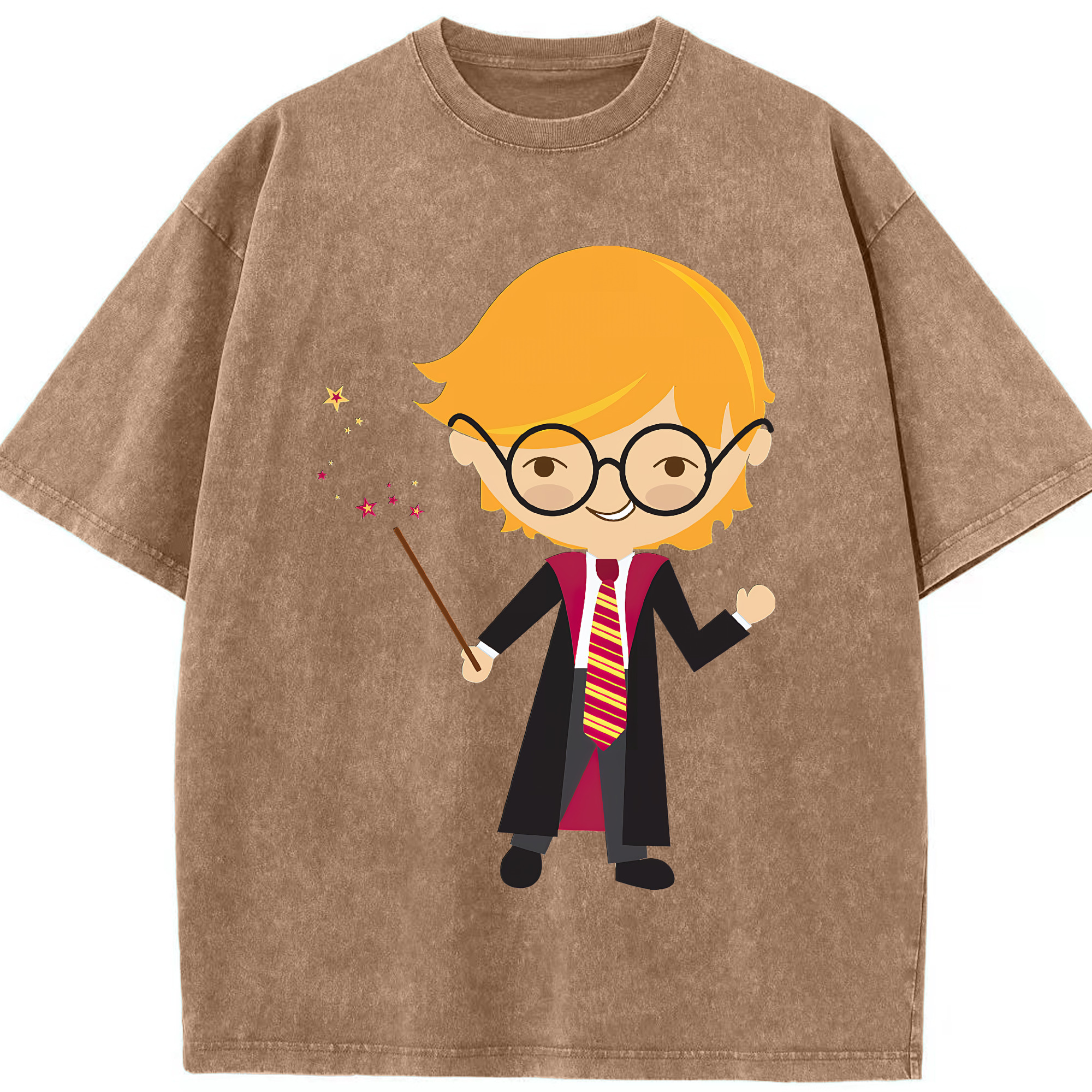 （画像用） Harry Potter ハリー・ポッターシリーズ 綿100% ヴィンテージ風 半袖Tシャツ（フロントプリント）