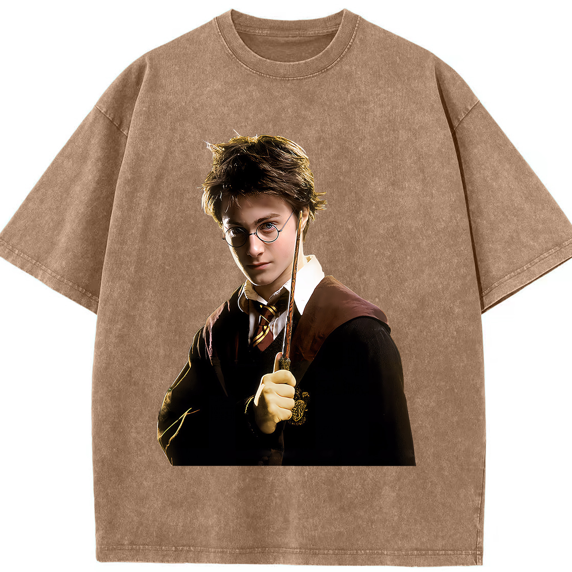 （画像用） Harry Potter ハリー・ポッターシリーズ 綿100% ヴィンテージ風 半袖Tシャツ（フロントプリント）
