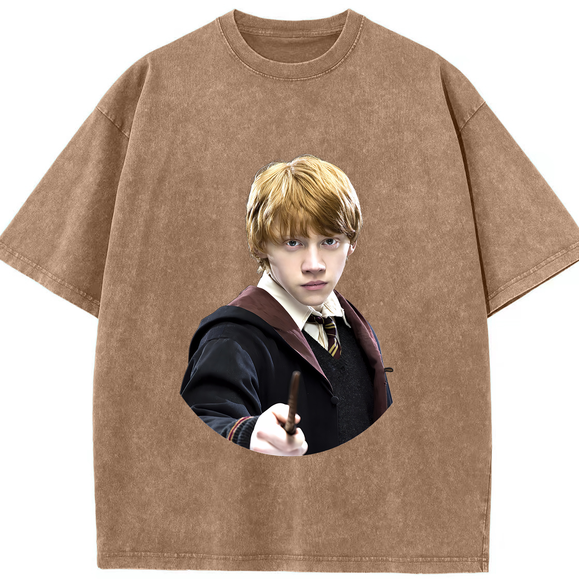 （画像用） Harry Potter ハリー・ポッターシリーズ 綿100% ヴィンテージ風 半袖Tシャツ（フロントプリント）