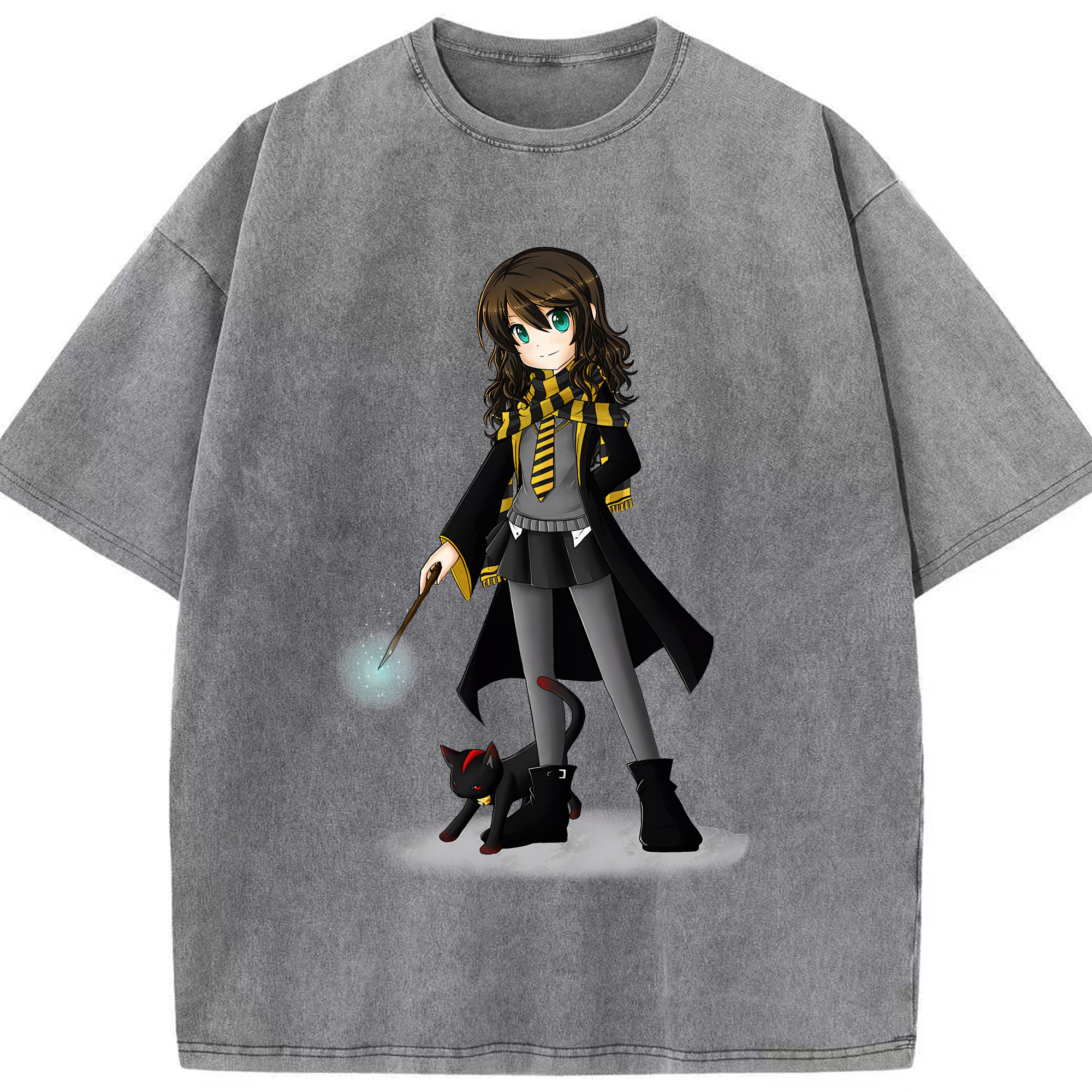 （画像用） Harry Potter ハリー・ポッターシリーズ 綿100% ヴィンテージ風 半袖Tシャツ（フロントプリント）