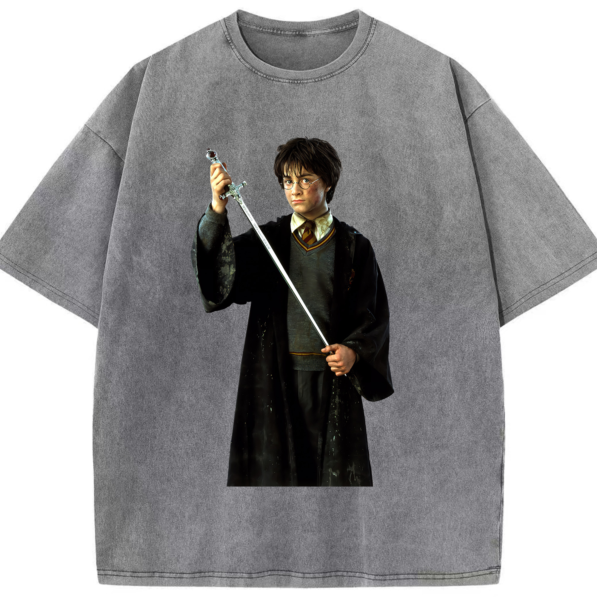 （画像用） Harry Potter ハリー・ポッターシリーズ 綿100% ヴィンテージ風 半袖Tシャツ（フロントプリント）