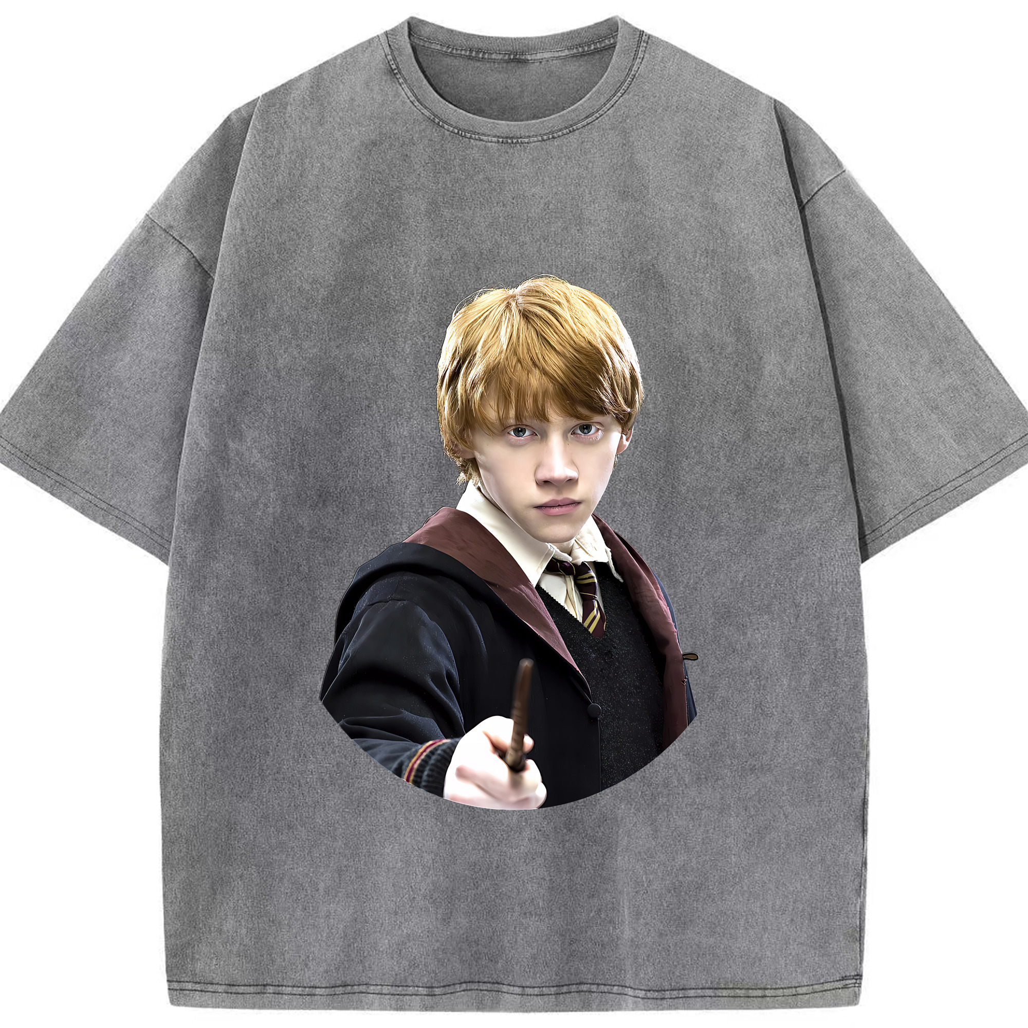 （画像用） Harry Potter ハリー・ポッターシリーズ 綿100% ヴィンテージ風 半袖Tシャツ（フロントプリント）