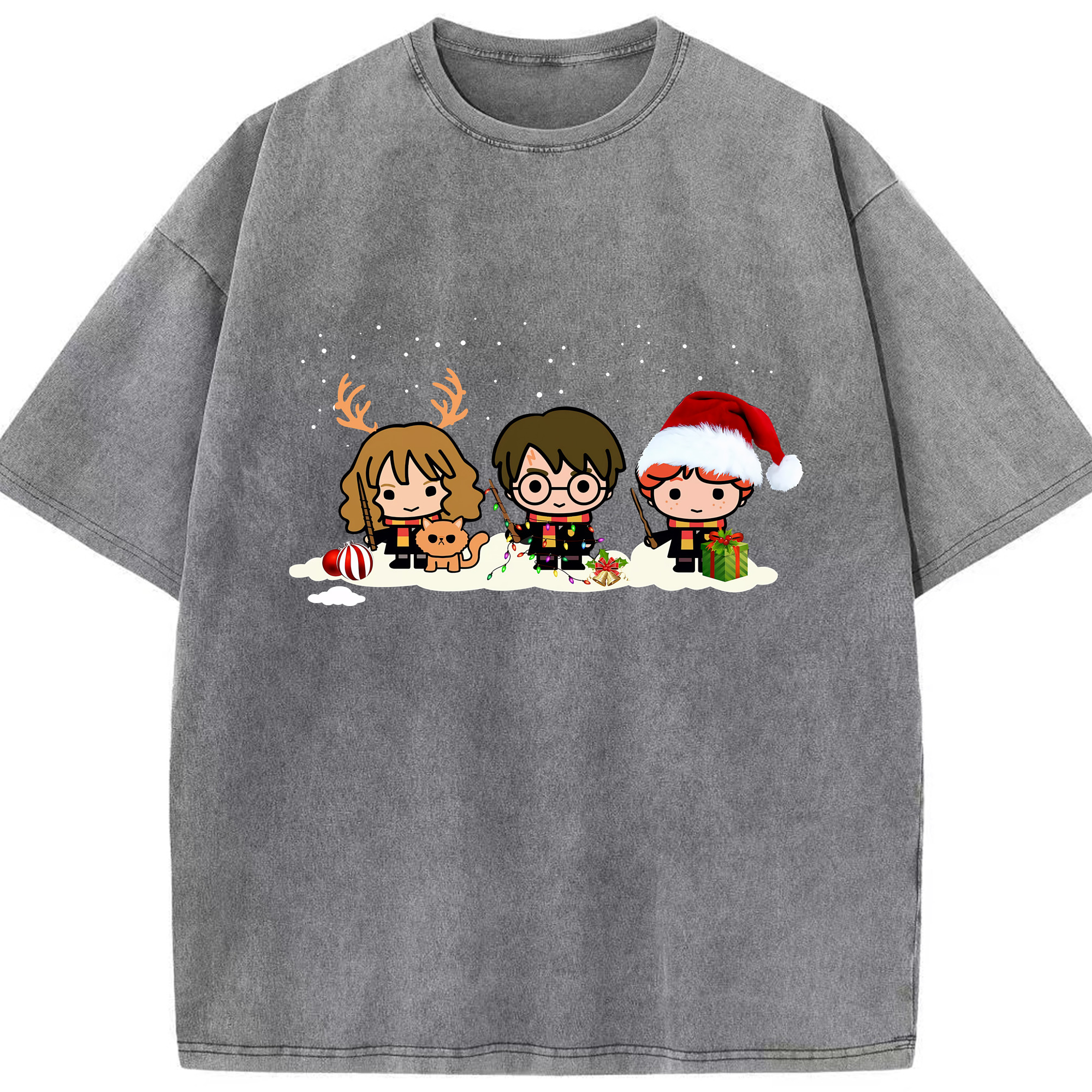 （画像用） Harry Potter ハリー・ポッターシリーズ 綿100% ヴィンテージ風 半袖Tシャツ（フロントプリント）