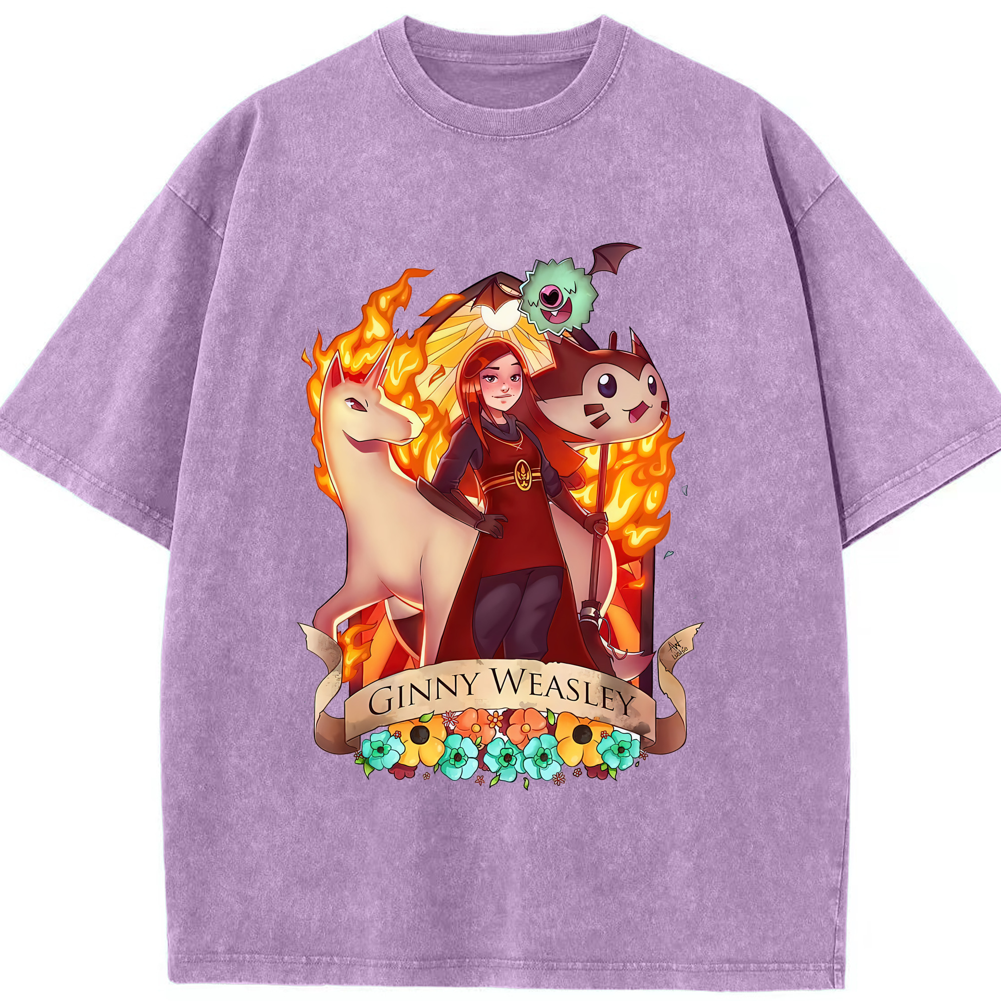 （画像用） Harry Potter ハリー・ポッターシリーズ 綿100% ヴィンテージ風 半袖Tシャツ（フロントプリント）
