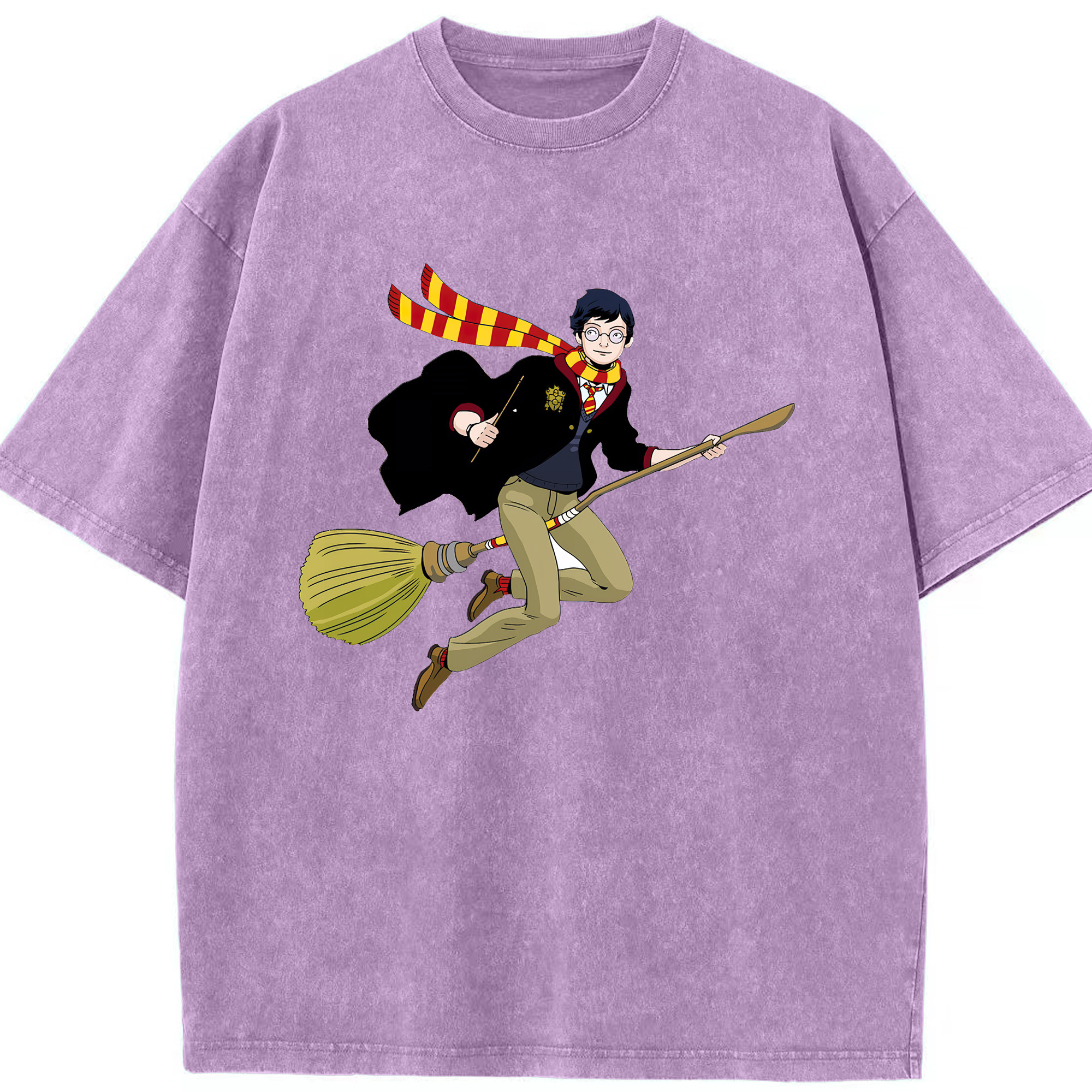 （画像用） Harry Potter ハリー・ポッターシリーズ 綿100% ヴィンテージ風 半袖Tシャツ（フロントプリント）