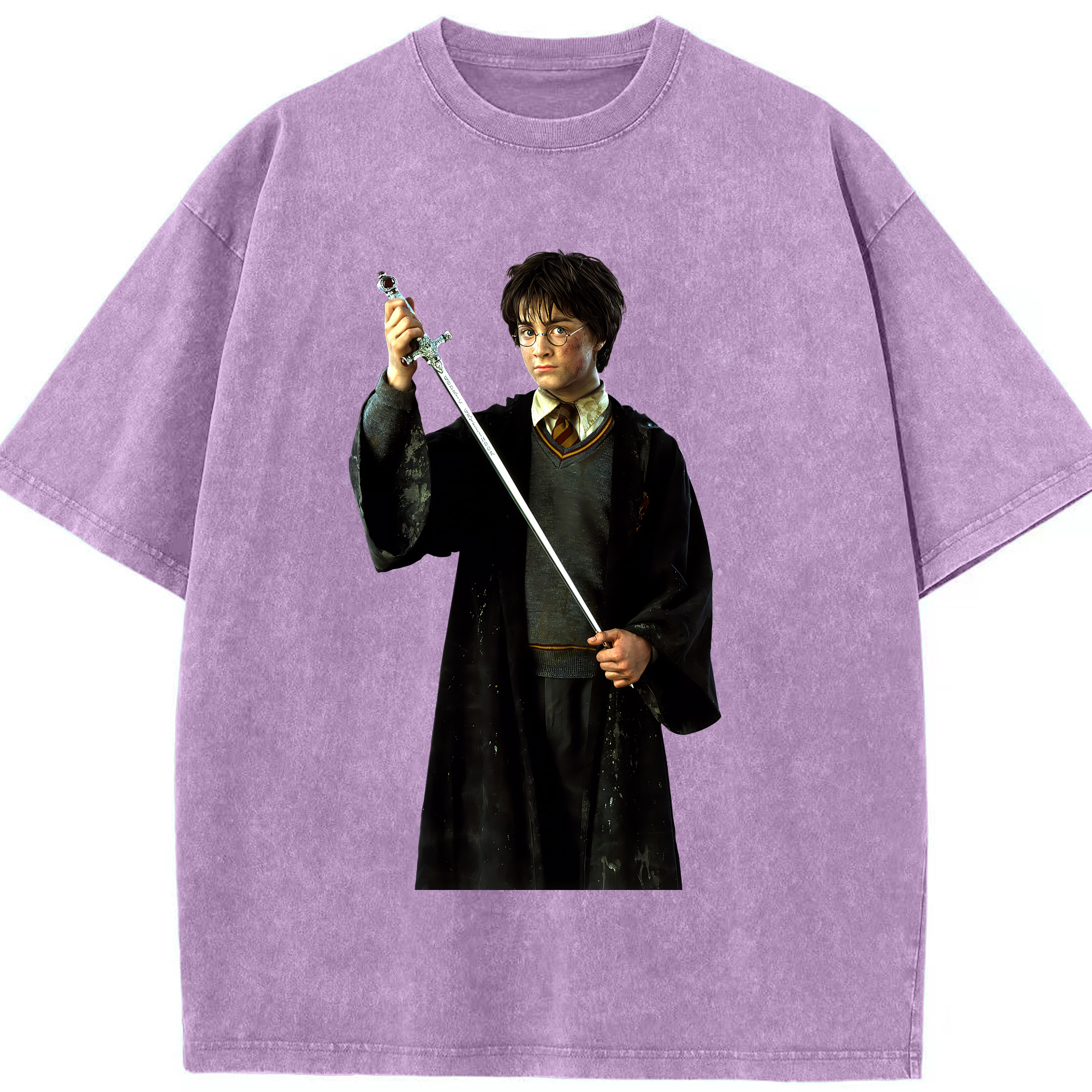 （画像用） Harry Potter ハリー・ポッターシリーズ 綿100% ヴィンテージ風 半袖Tシャツ（フロントプリント）