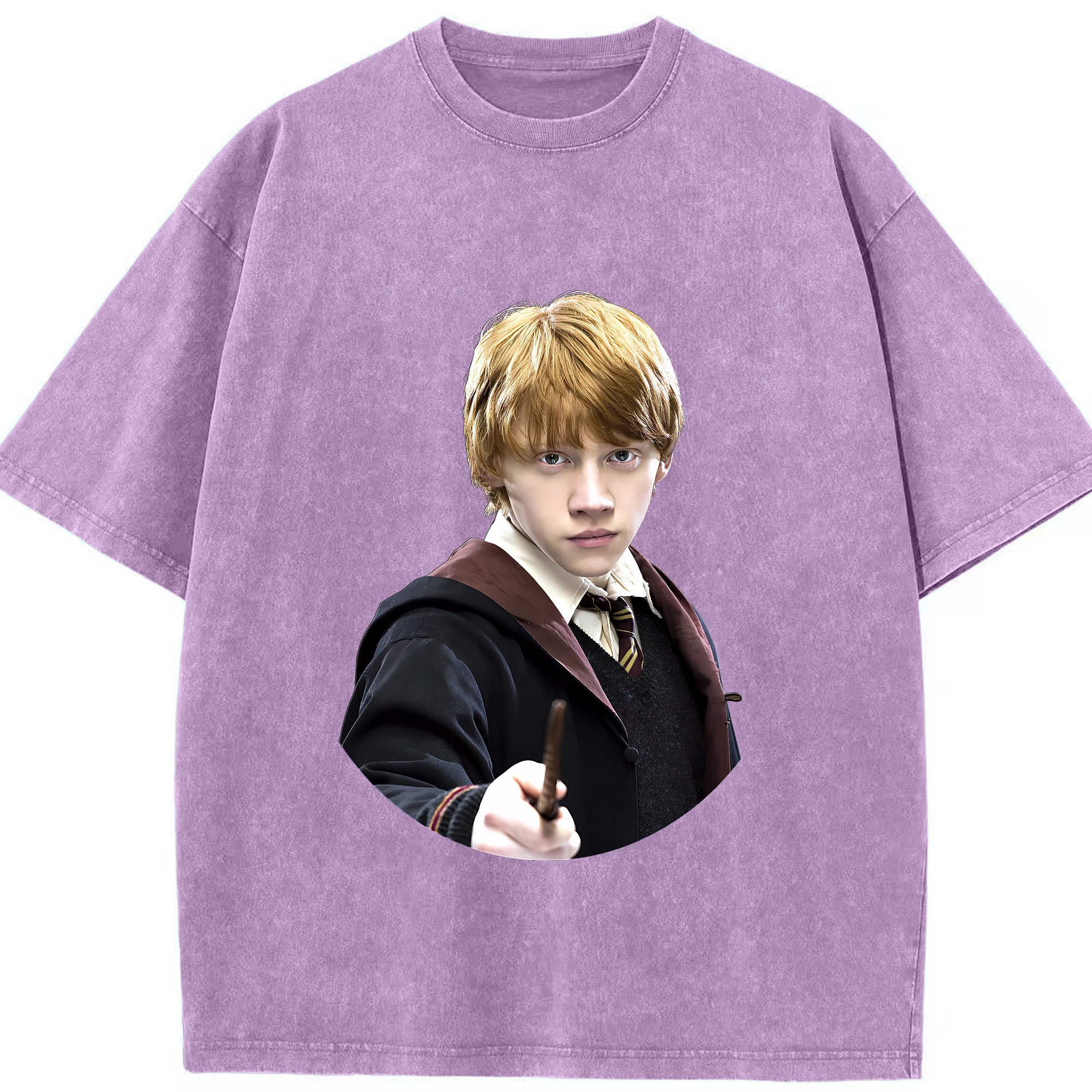 （画像用） Harry Potter ハリー・ポッターシリーズ 綿100% ヴィンテージ風 半袖Tシャツ（フロントプリント）