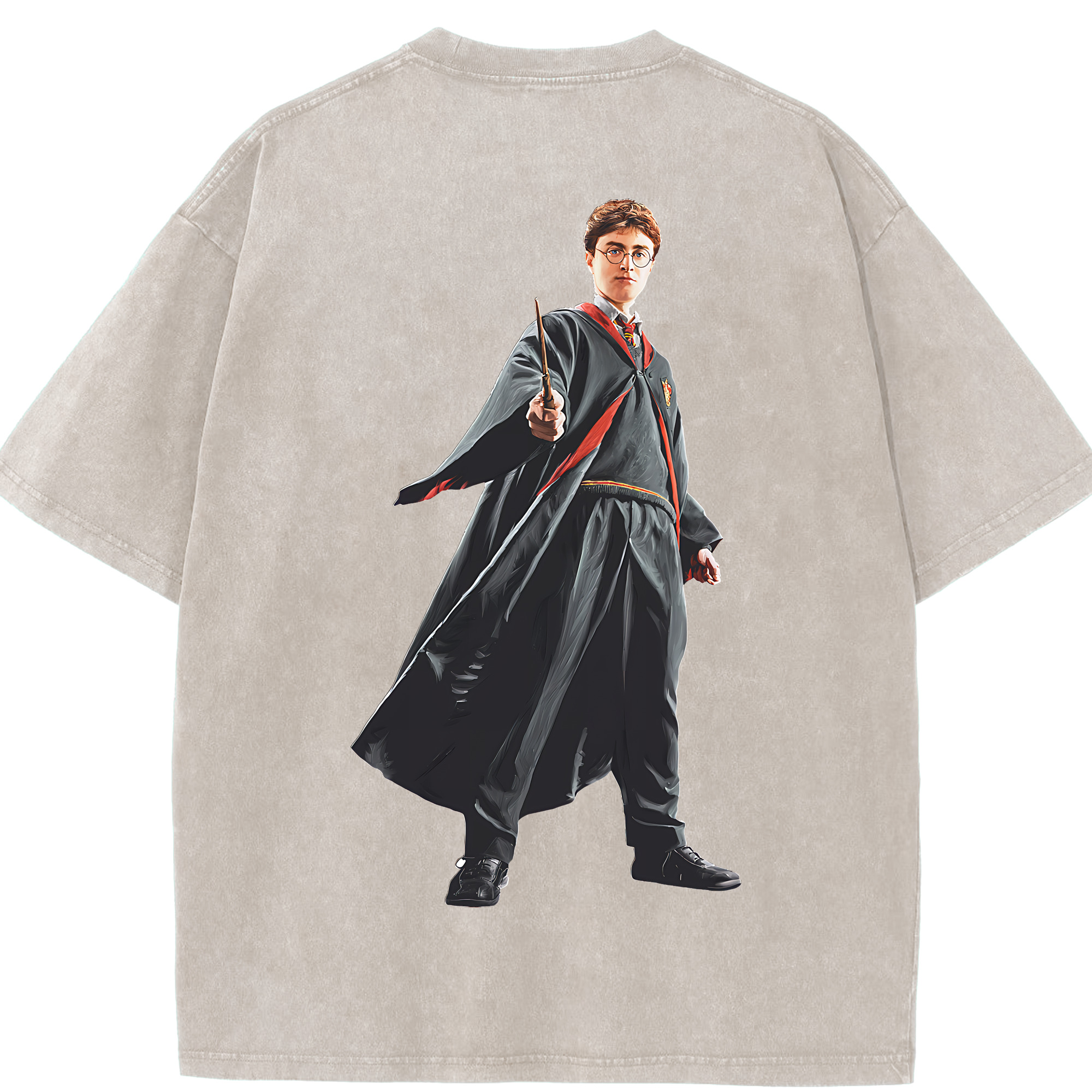 （画像用） Harry Potter ハリー・ポッターシリーズ 綿100% ヴィンテージ風 半袖Tシャツ（背面プリント）