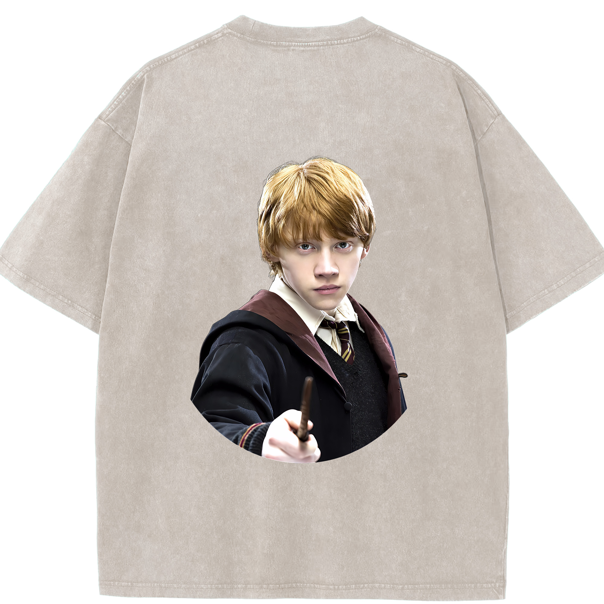 （画像用） Harry Potter ハリー・ポッターシリーズ 綿100% ヴィンテージ風 半袖Tシャツ（背面プリント）