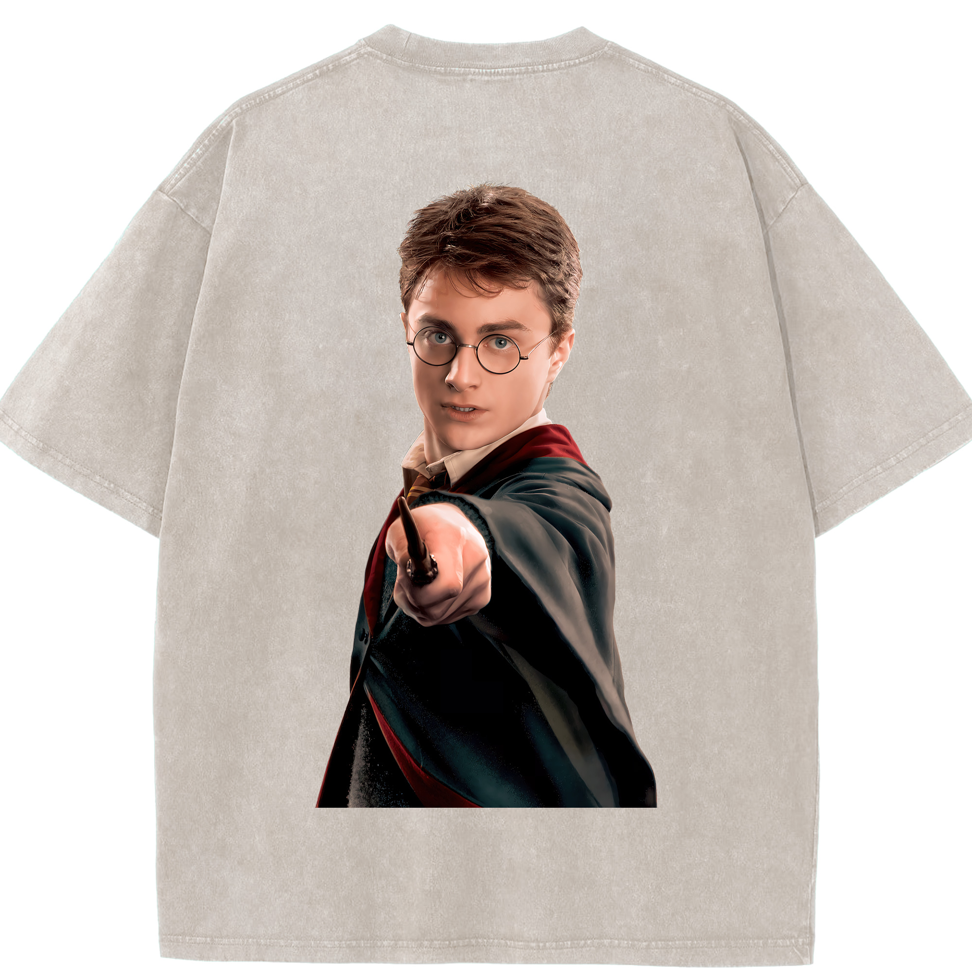 （画像用） Harry Potter ハリー・ポッターシリーズ 綿100% ヴィンテージ風 半袖Tシャツ（背面プリント）