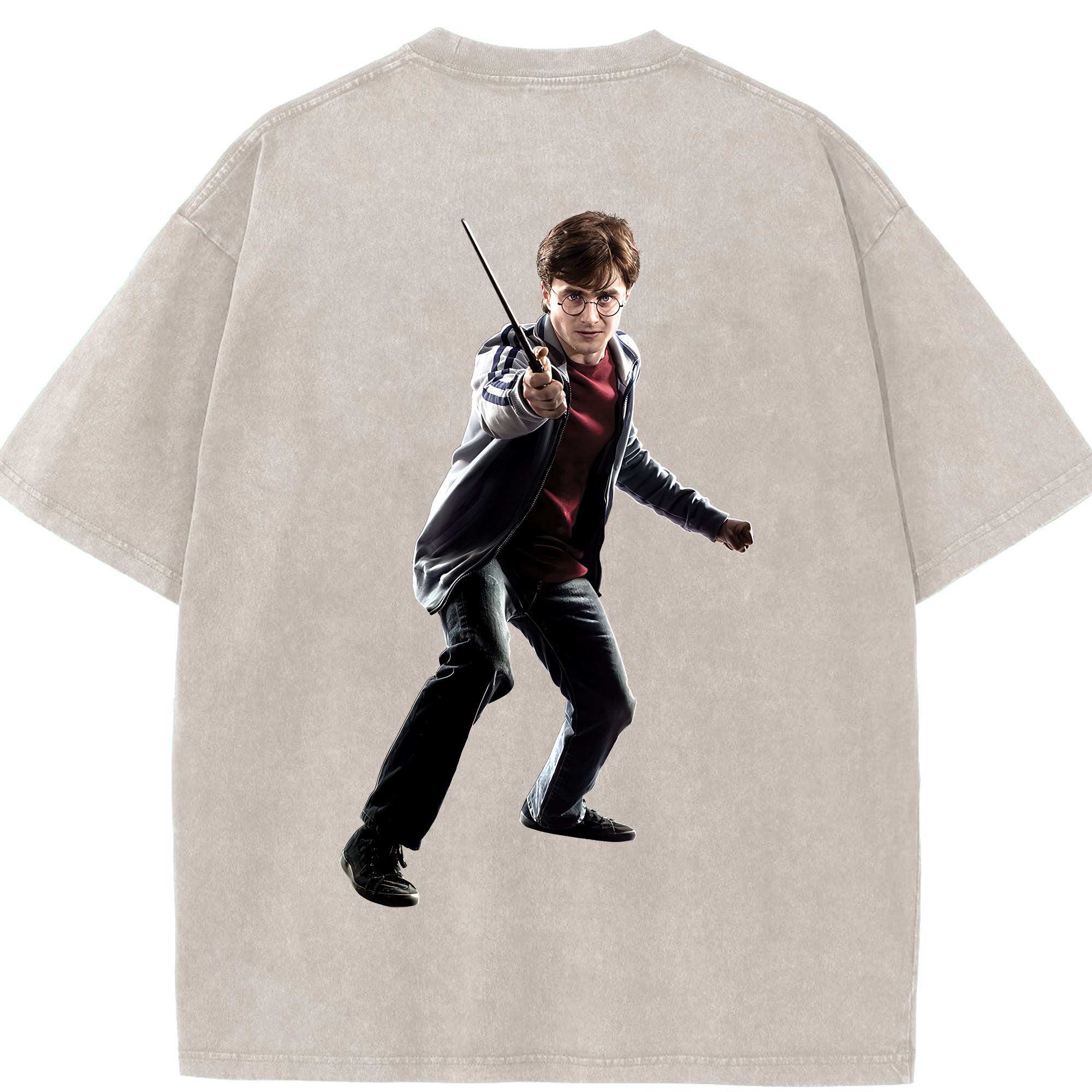 （画像用） Harry Potter ハリー・ポッターシリーズ 綿100% ヴィンテージ風 半袖Tシャツ（背面プリント）