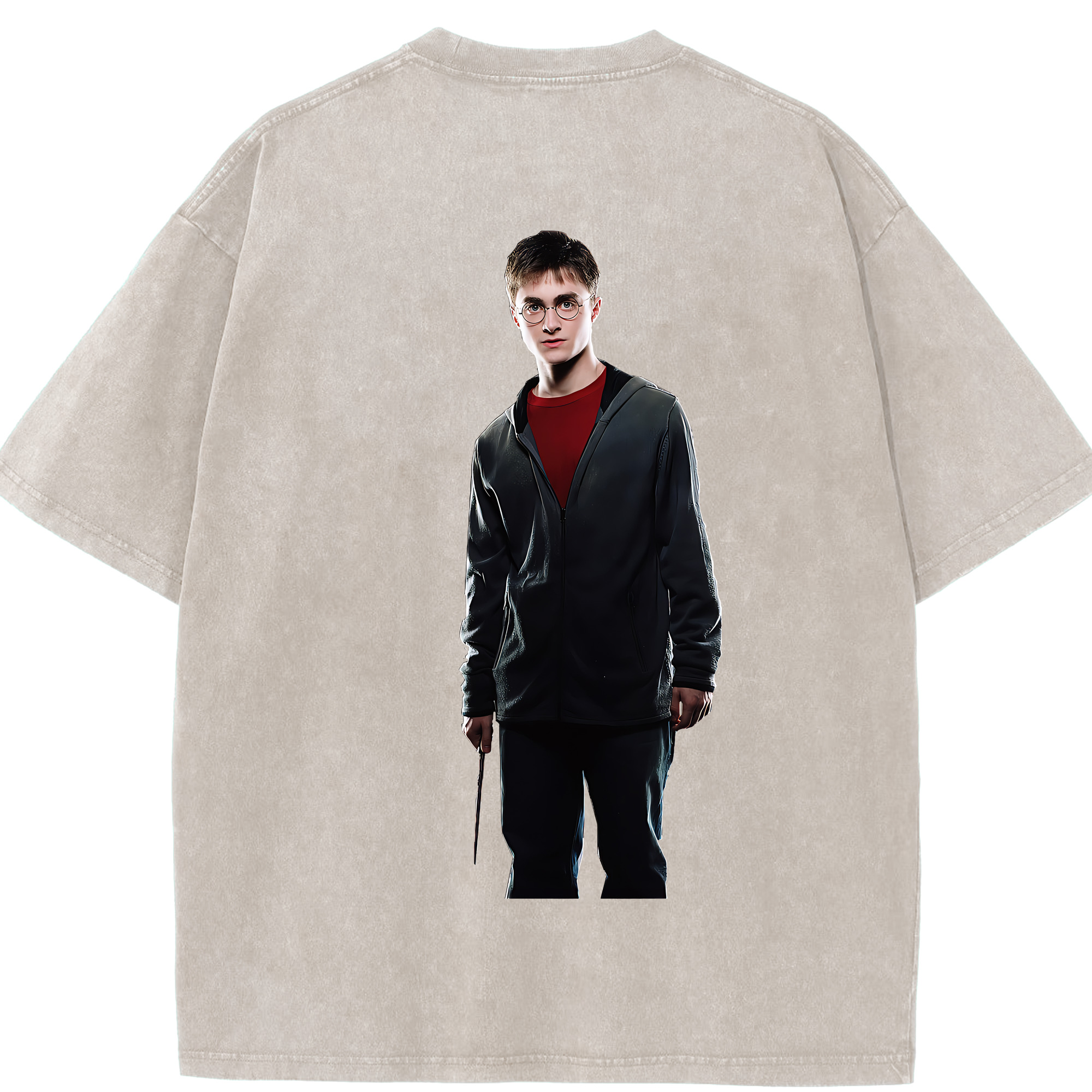 （画像用） Harry Potter ハリー・ポッターシリーズ 綿100% ヴィンテージ風 半袖Tシャツ（背面プリント）