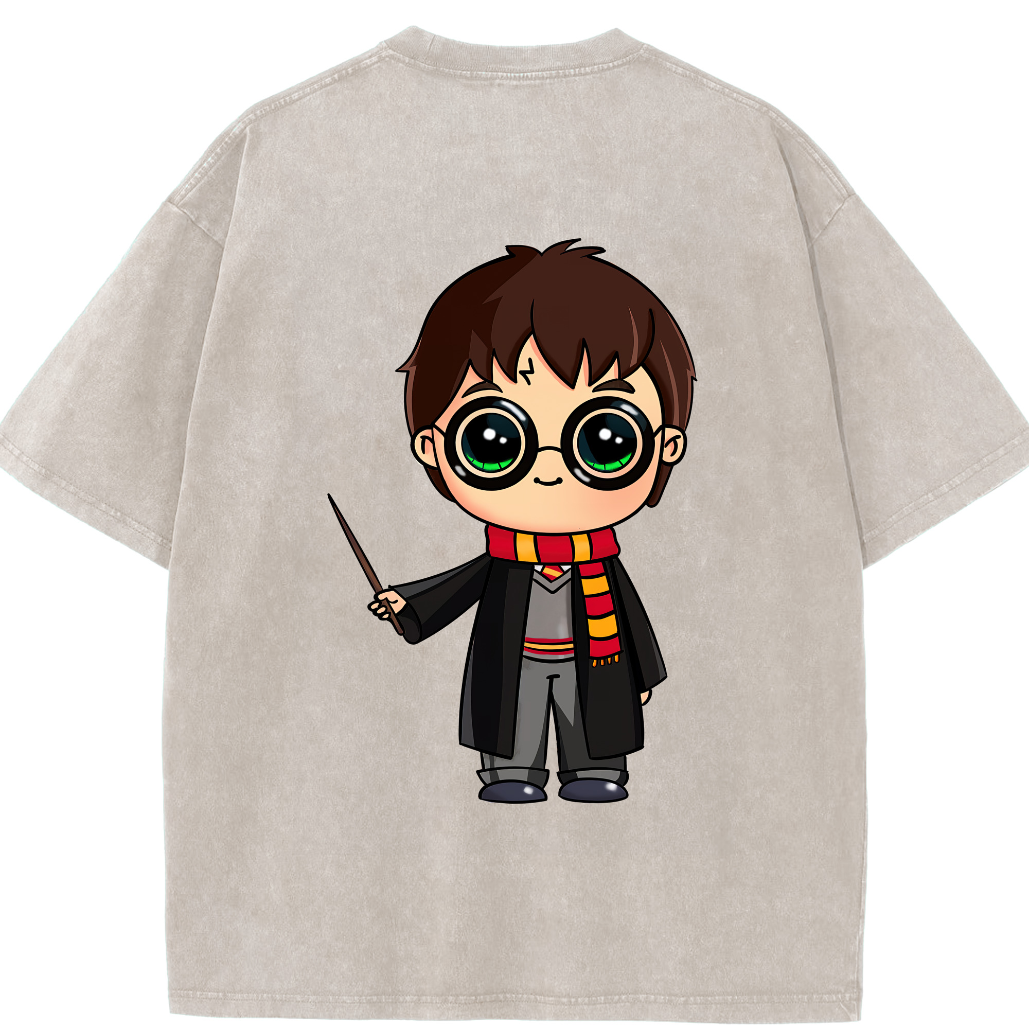 （画像用） Harry Potter ハリー・ポッターシリーズ 綿100% ヴィンテージ風 半袖Tシャツ（背面プリント）