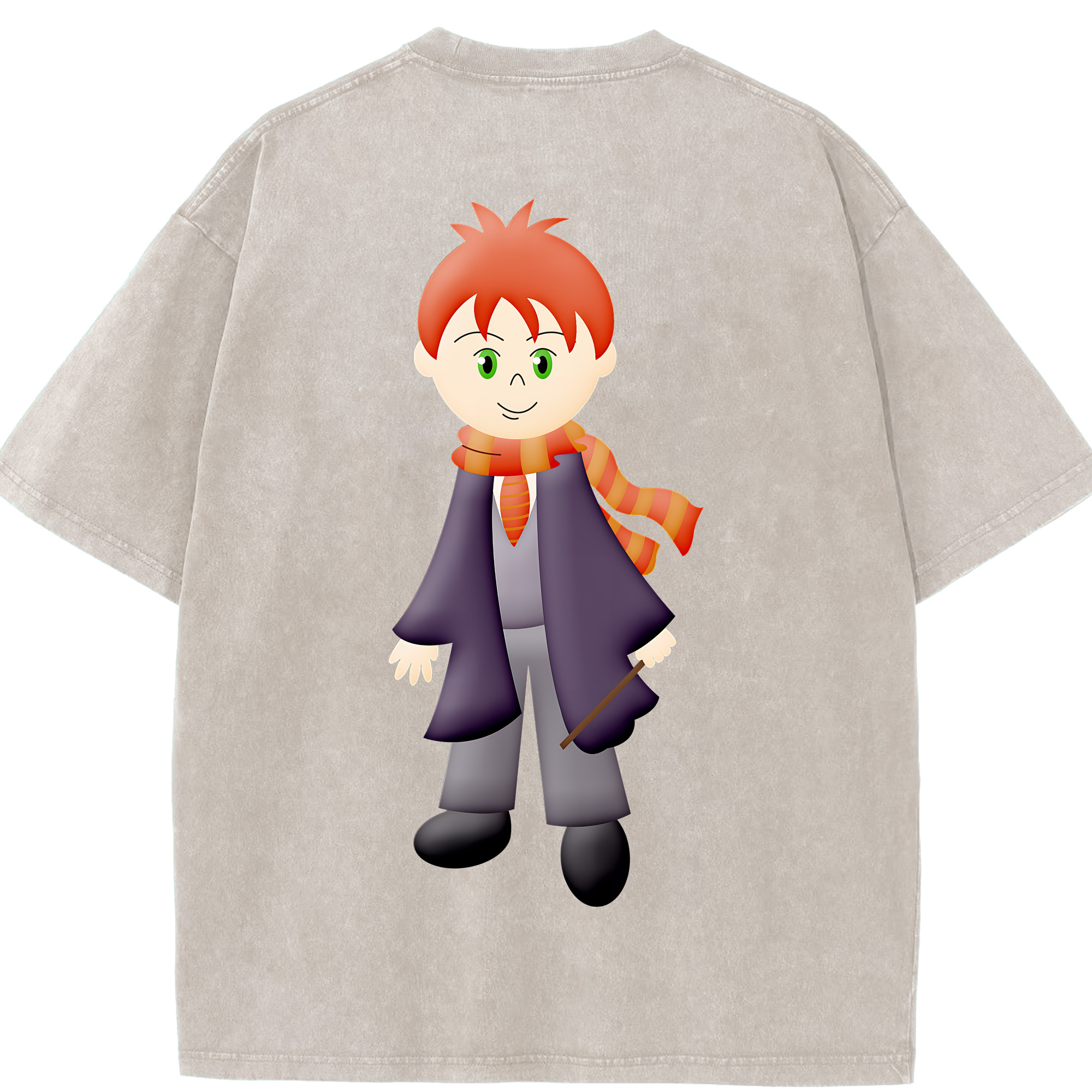 （画像用） Harry Potter ハリー・ポッターシリーズ 綿100% ヴィンテージ風 半袖Tシャツ（背面プリント）