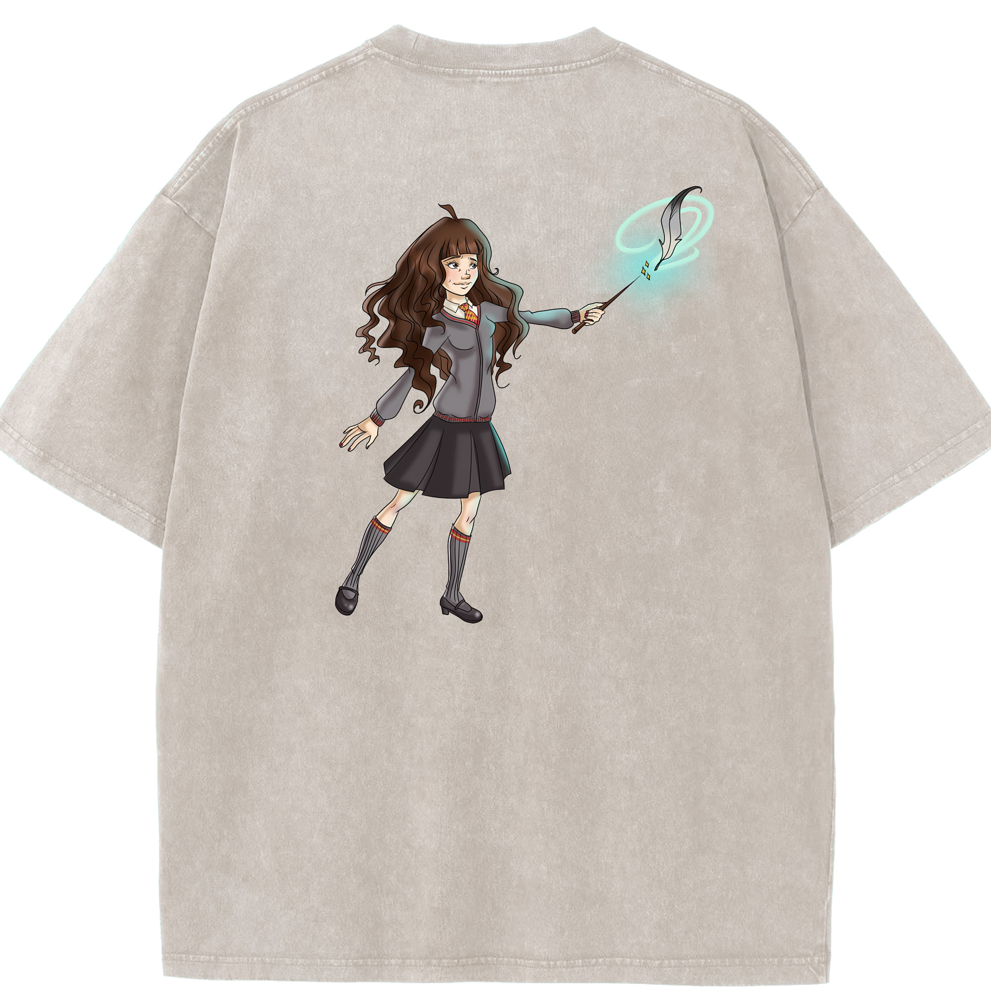 （画像用） Harry Potter ハリー・ポッターシリーズ 綿100% ヴィンテージ風 半袖Tシャツ（背面プリント）