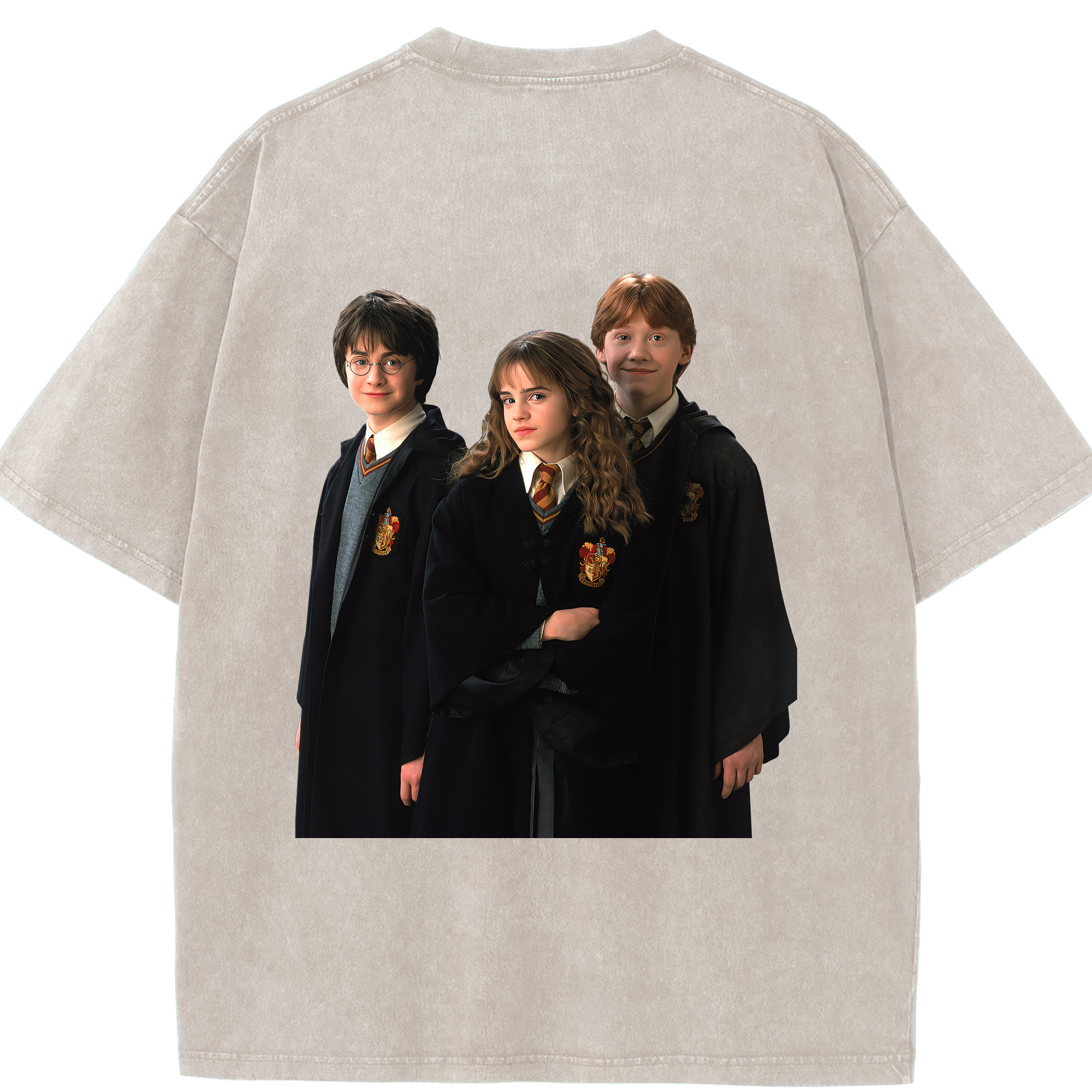 （画像用） Harry Potter ハリー・ポッターシリーズ 綿100% ヴィンテージ風 半袖Tシャツ（背面プリント）