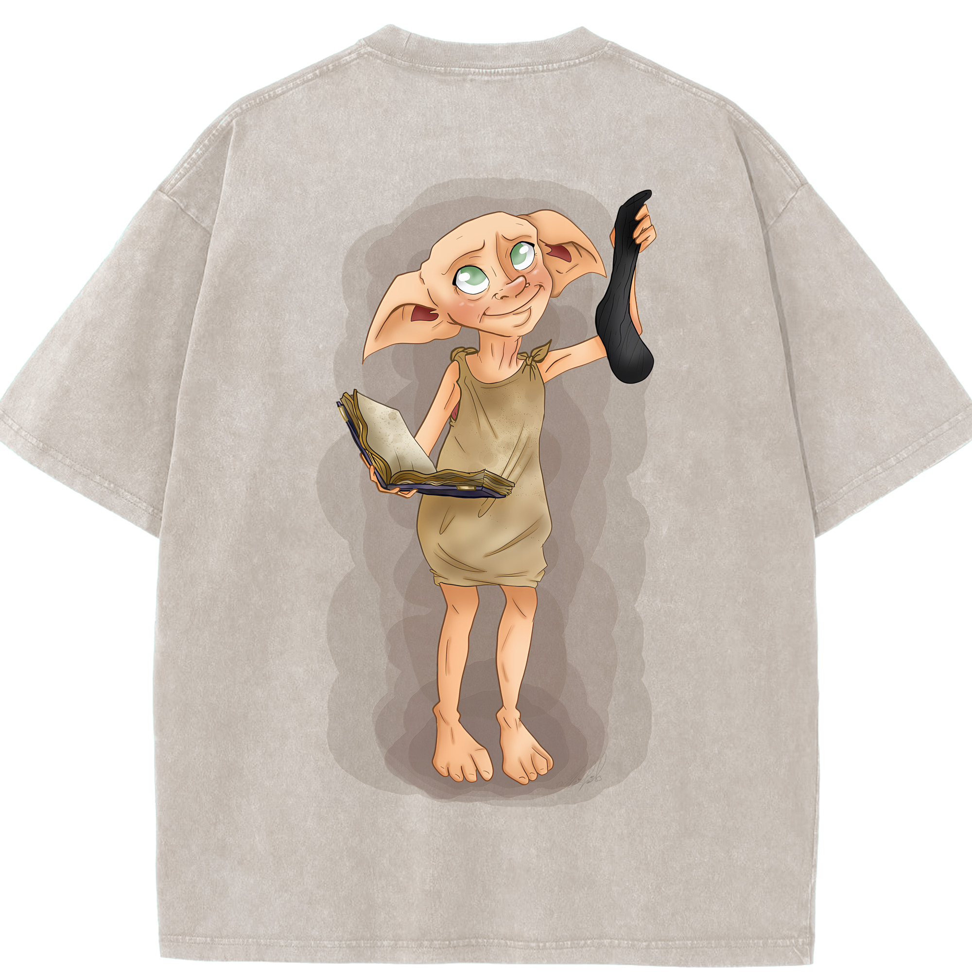 （画像用） Harry Potter ハリー・ポッターシリーズ 綿100% ヴィンテージ風 半袖Tシャツ（背面プリント）