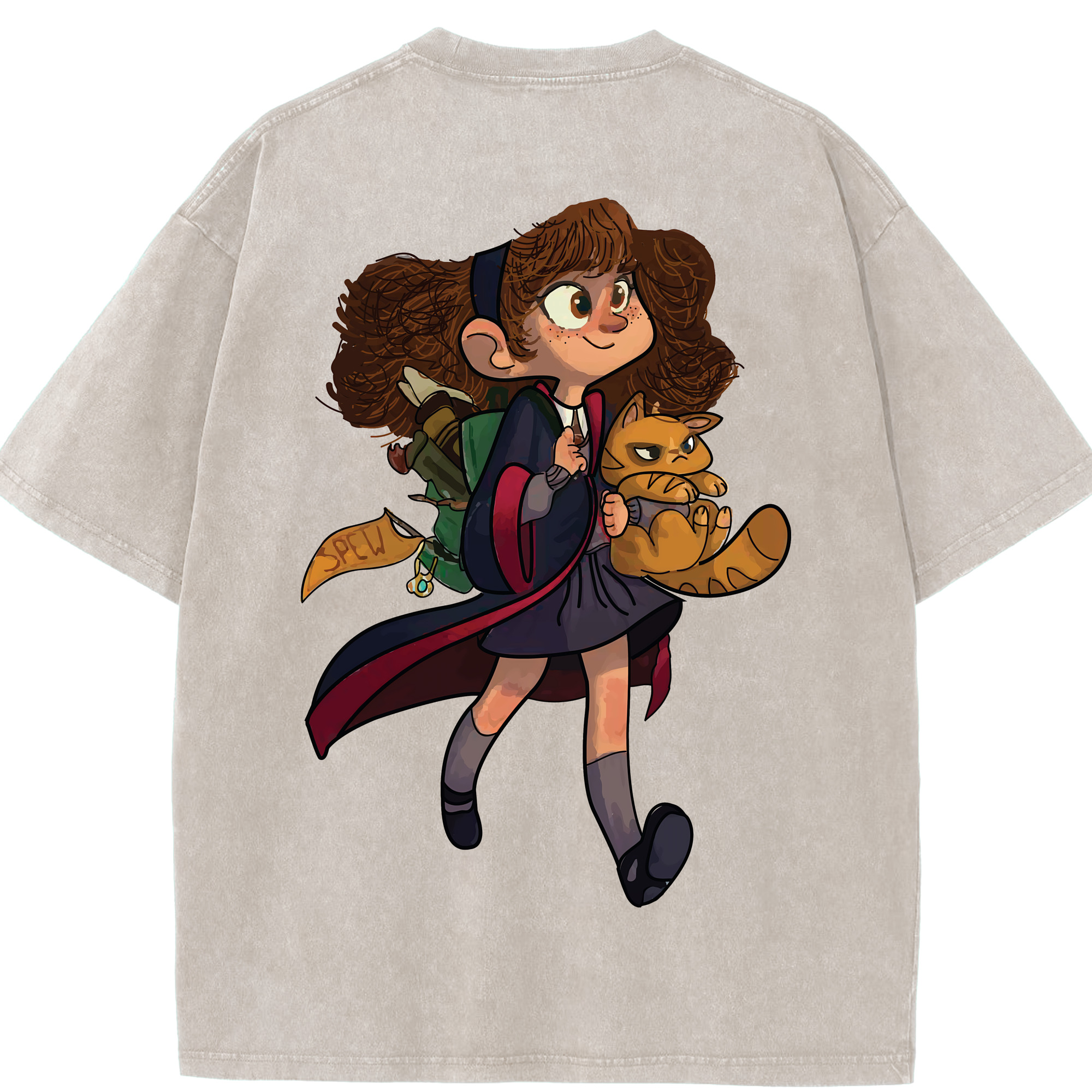 （画像用） Harry Potter ハリー・ポッターシリーズ 綿100% ヴィンテージ風 半袖Tシャツ（背面プリント）