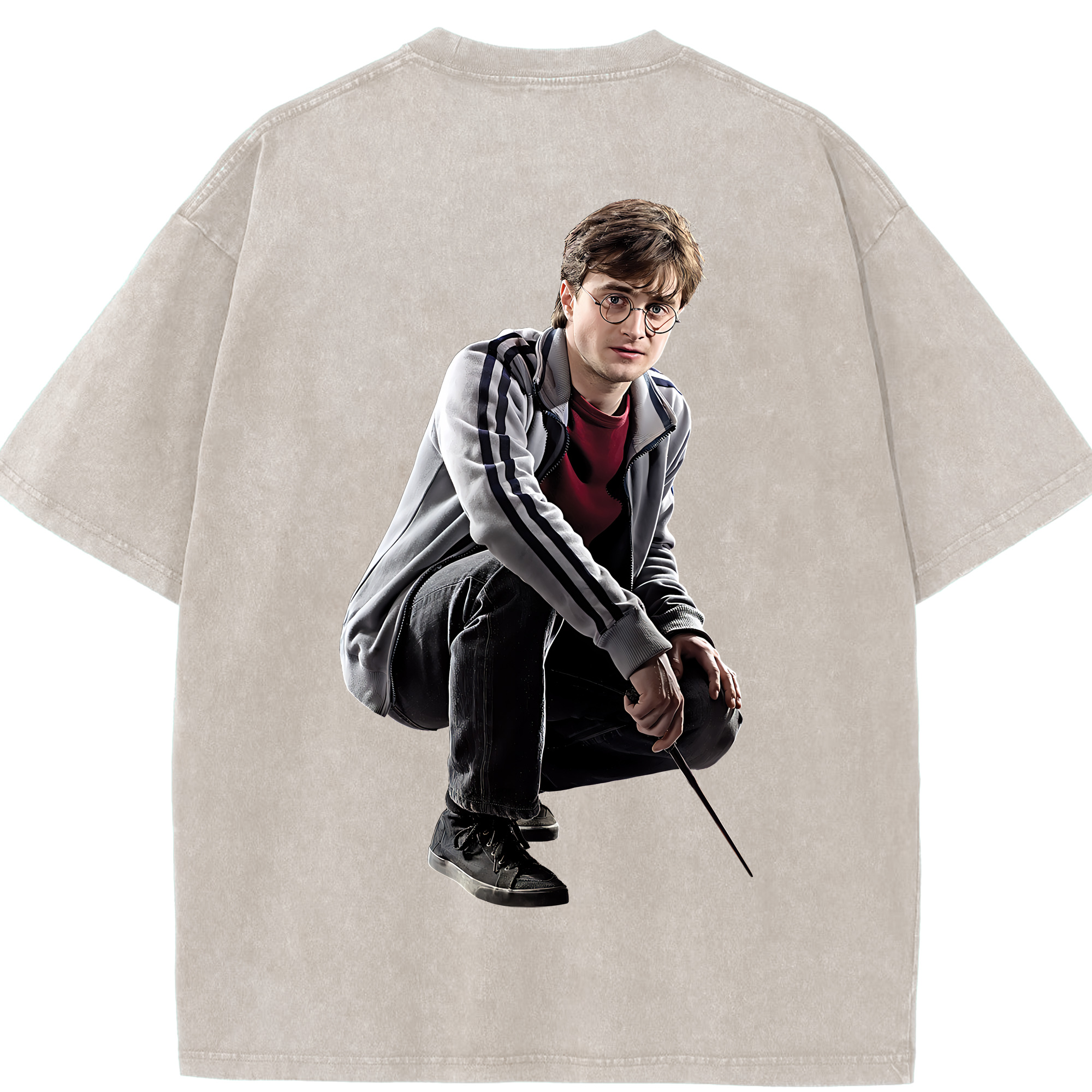 （画像用） Harry Potter ハリー・ポッターシリーズ 綿100% ヴィンテージ風 半袖Tシャツ（背面プリント）