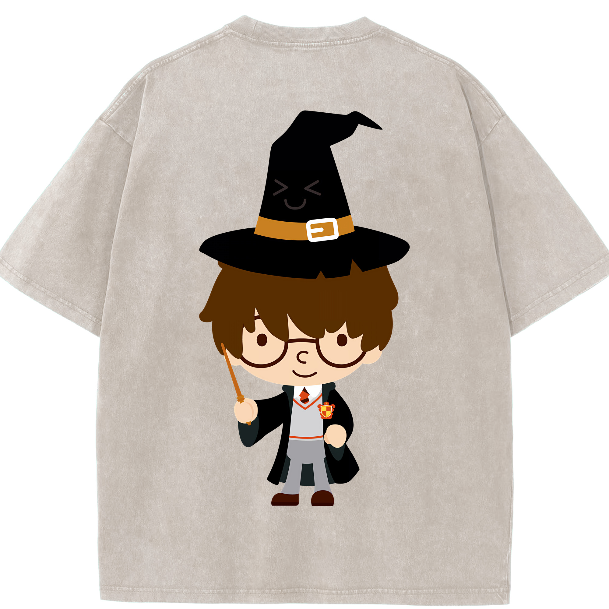 （画像用） Harry Potter ハリー・ポッターシリーズ 綿100% ヴィンテージ風 半袖Tシャツ（背面プリント）