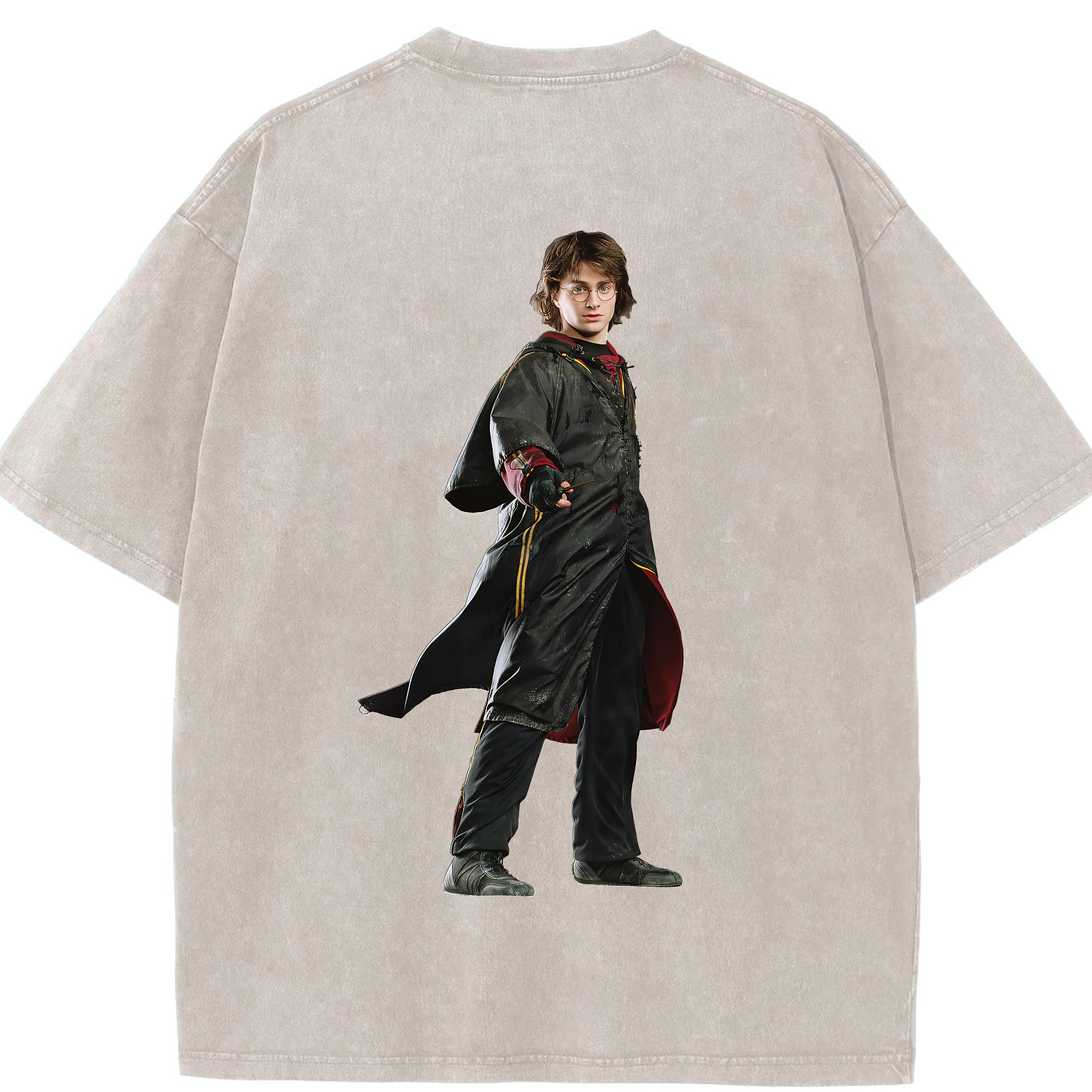 （画像用） Harry Potter ハリー・ポッターシリーズ 綿100% ヴィンテージ風 半袖Tシャツ（背面プリント）