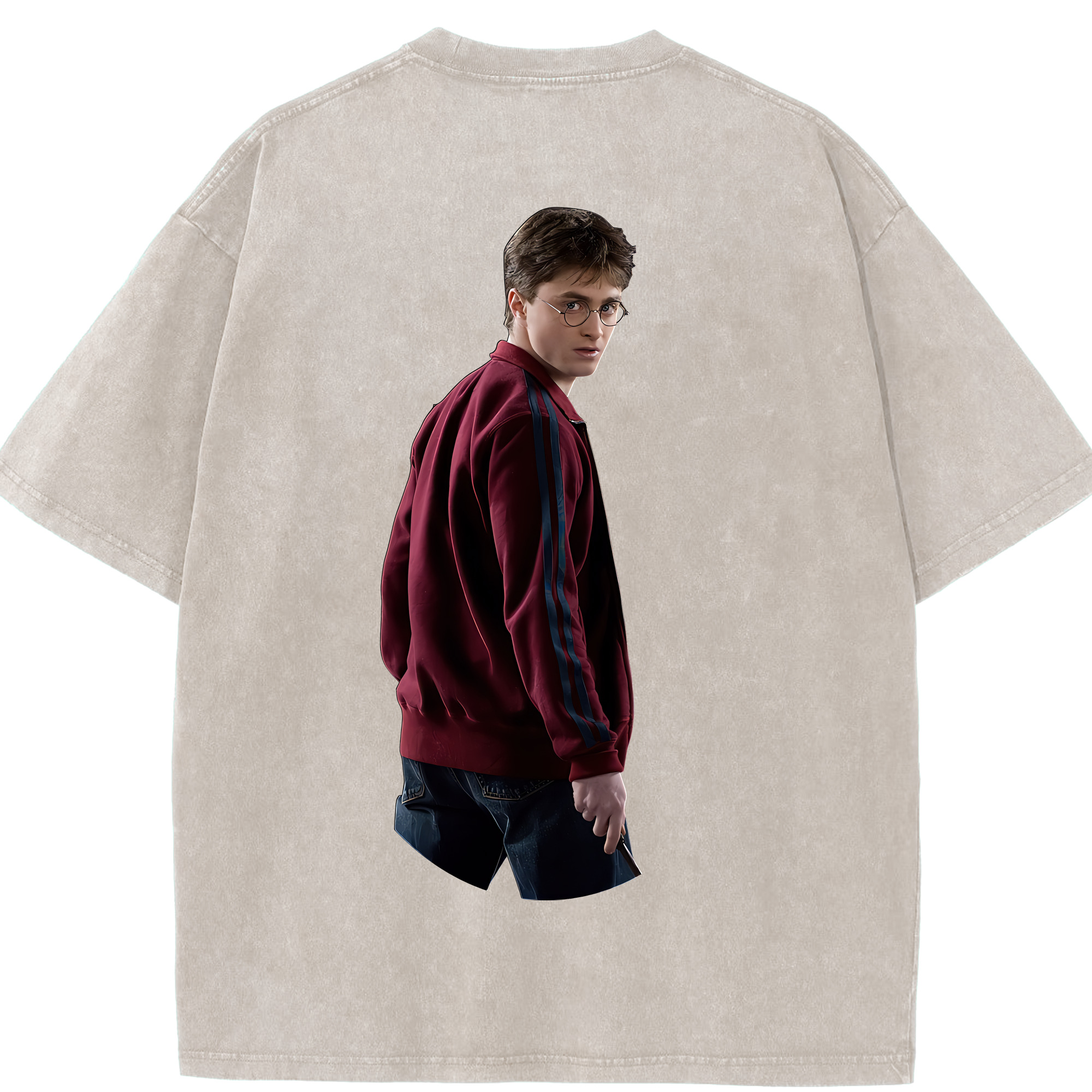 （画像用） Harry Potter ハリー・ポッターシリーズ 綿100% ヴィンテージ風 半袖Tシャツ（背面プリント）