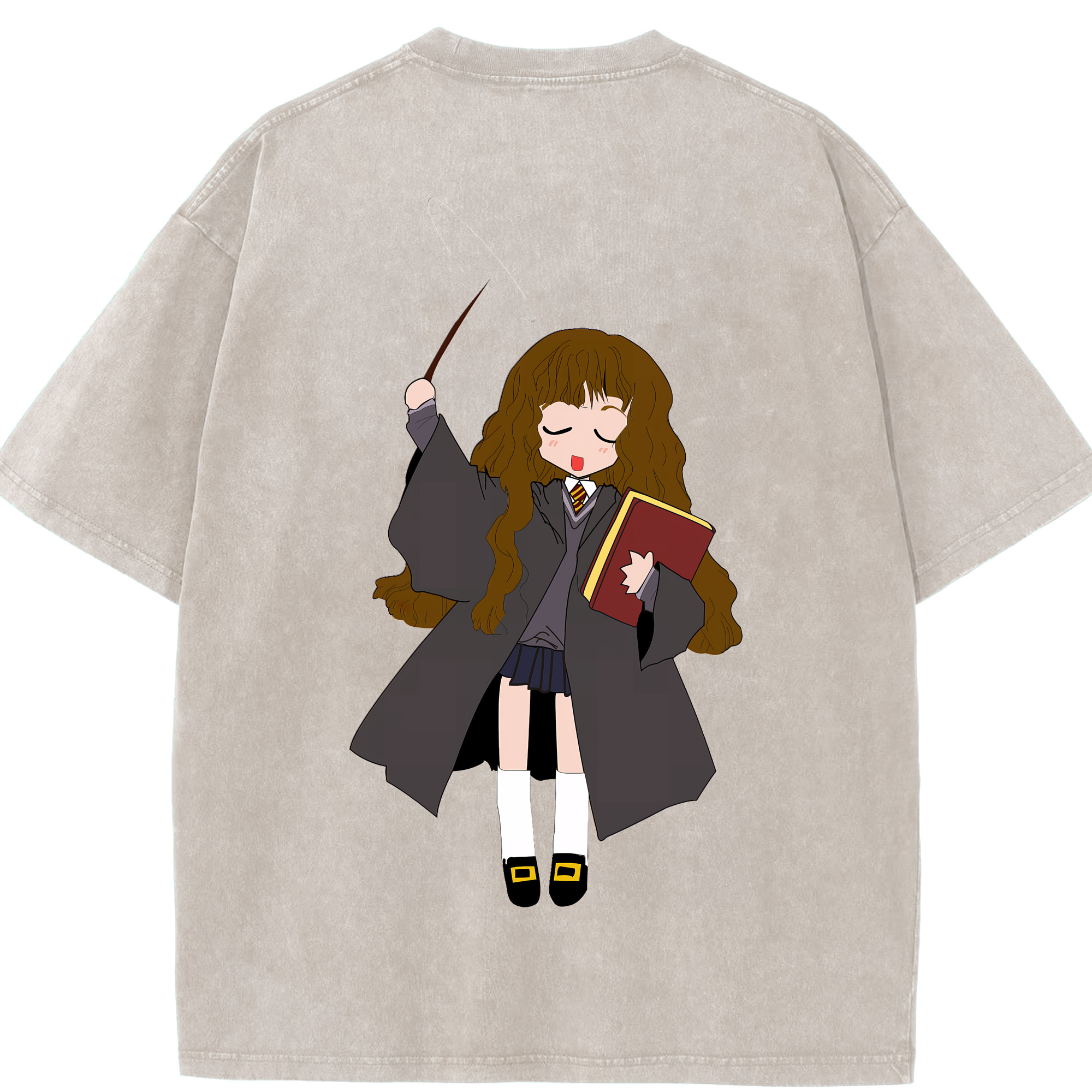 （画像用） Harry Potter ハリー・ポッターシリーズ 綿100% ヴィンテージ風 半袖Tシャツ（背面プリント）