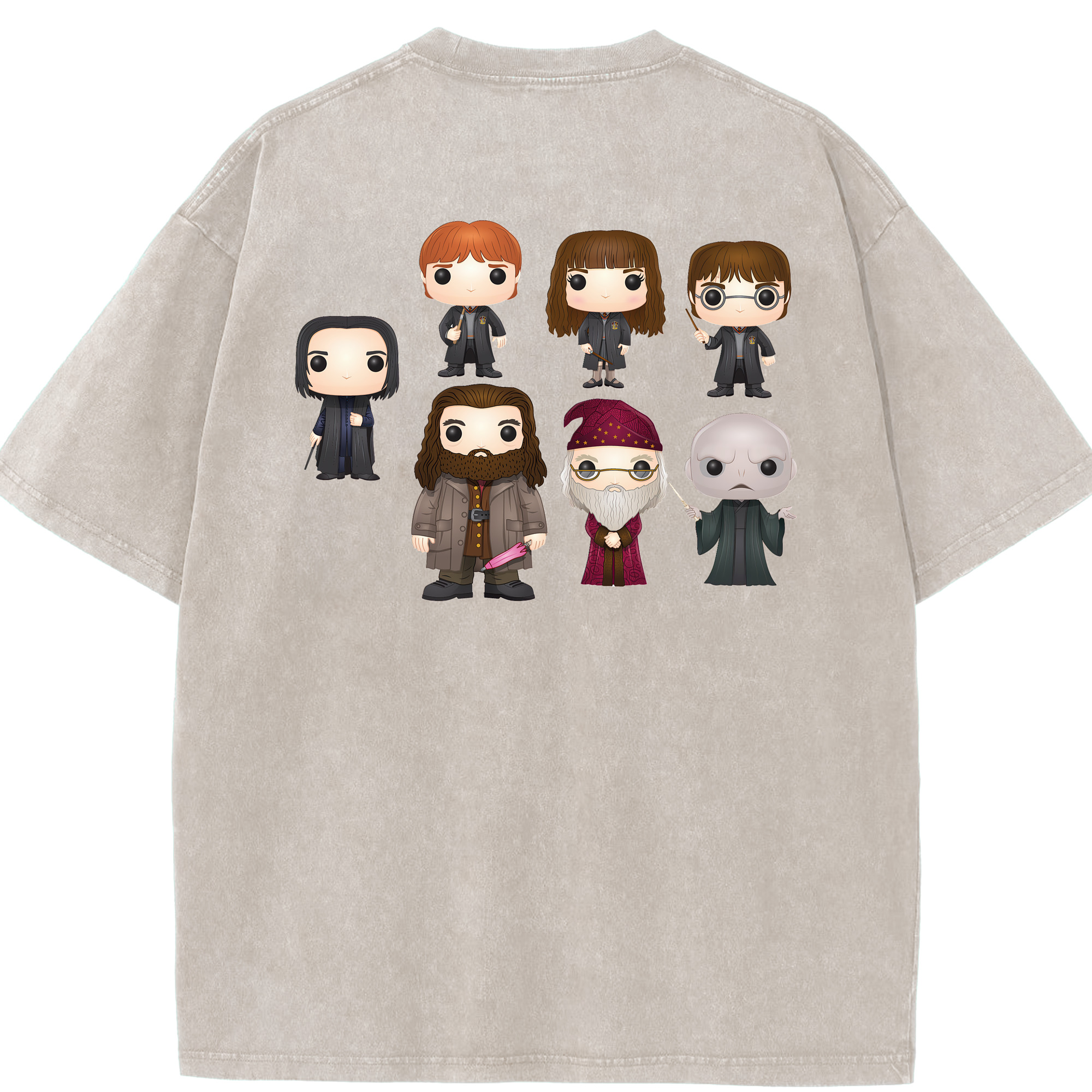 （画像用） Harry Potter ハリー・ポッターシリーズ 綿100% ヴィンテージ風 半袖Tシャツ（背面プリント）