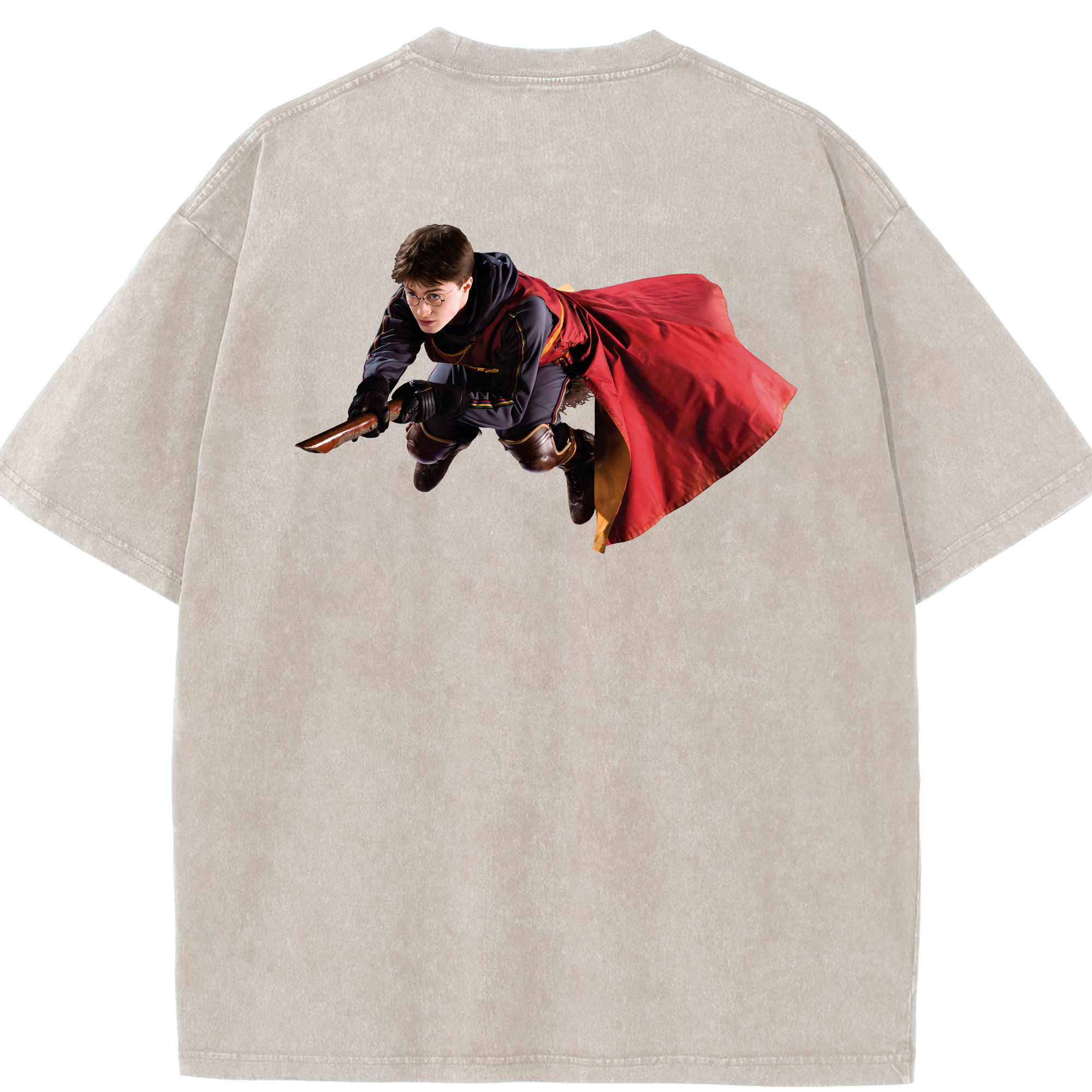 （画像用） Harry Potter ハリー・ポッターシリーズ 綿100% ヴィンテージ風 半袖Tシャツ（背面プリント）