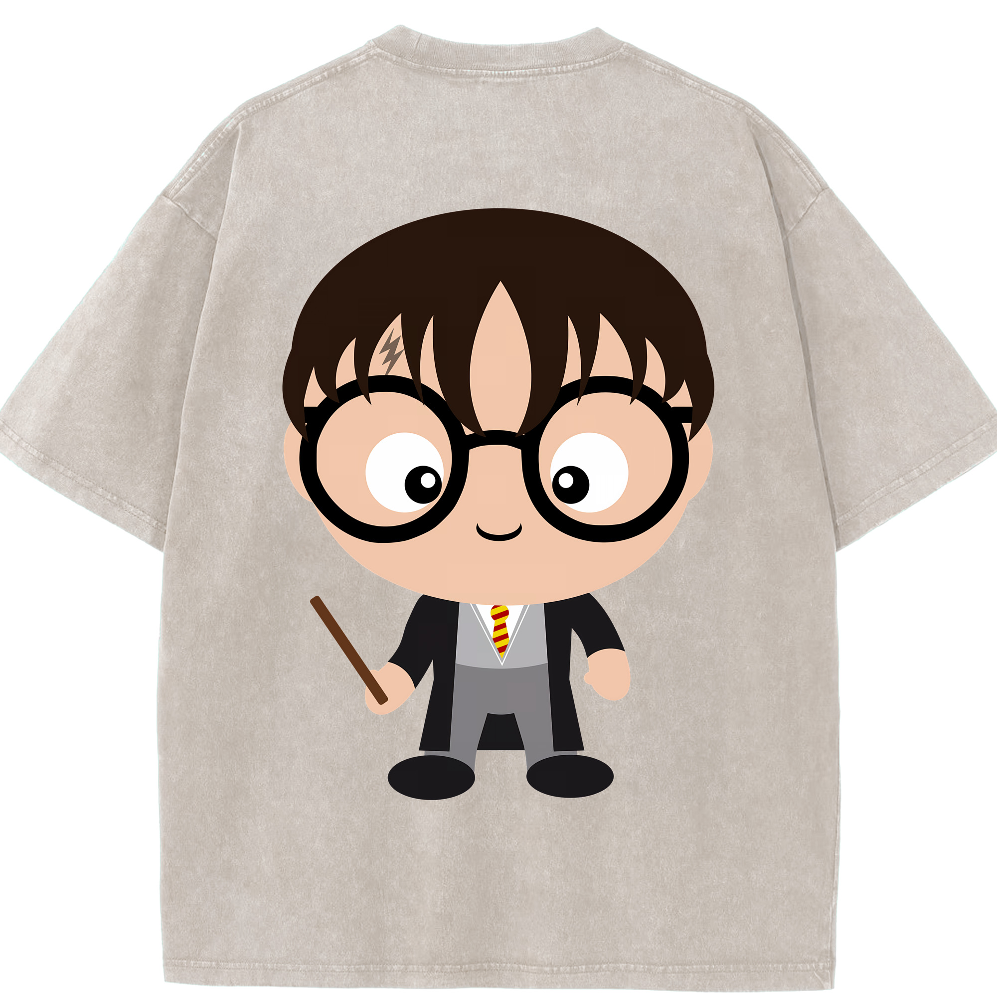 （画像用） Harry Potter ハリー・ポッターシリーズ 綿100% ヴィンテージ風 半袖Tシャツ（背面プリント）