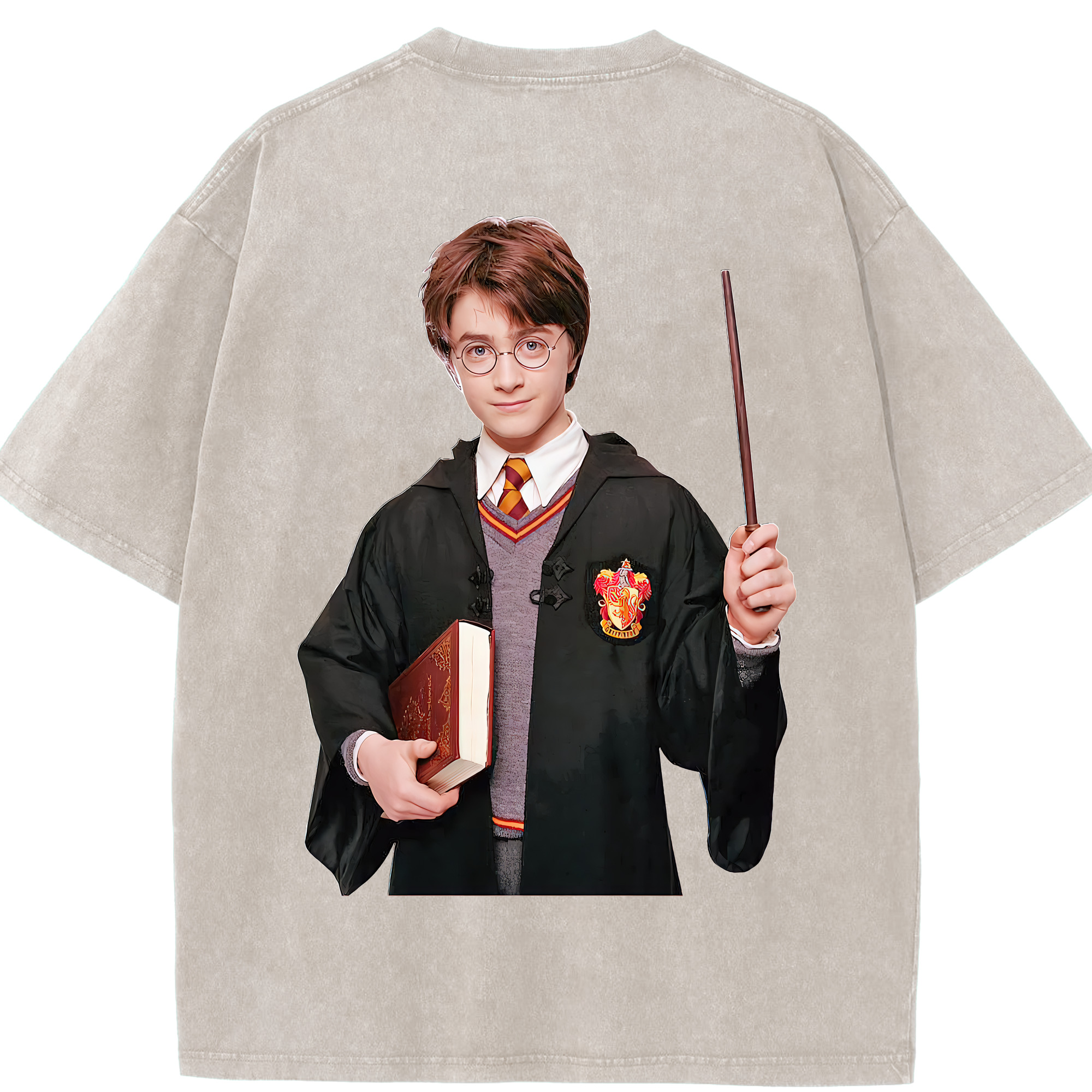 （画像用） Harry Potter ハリー・ポッターシリーズ 綿100% ヴィンテージ風 半袖Tシャツ（背面プリント）