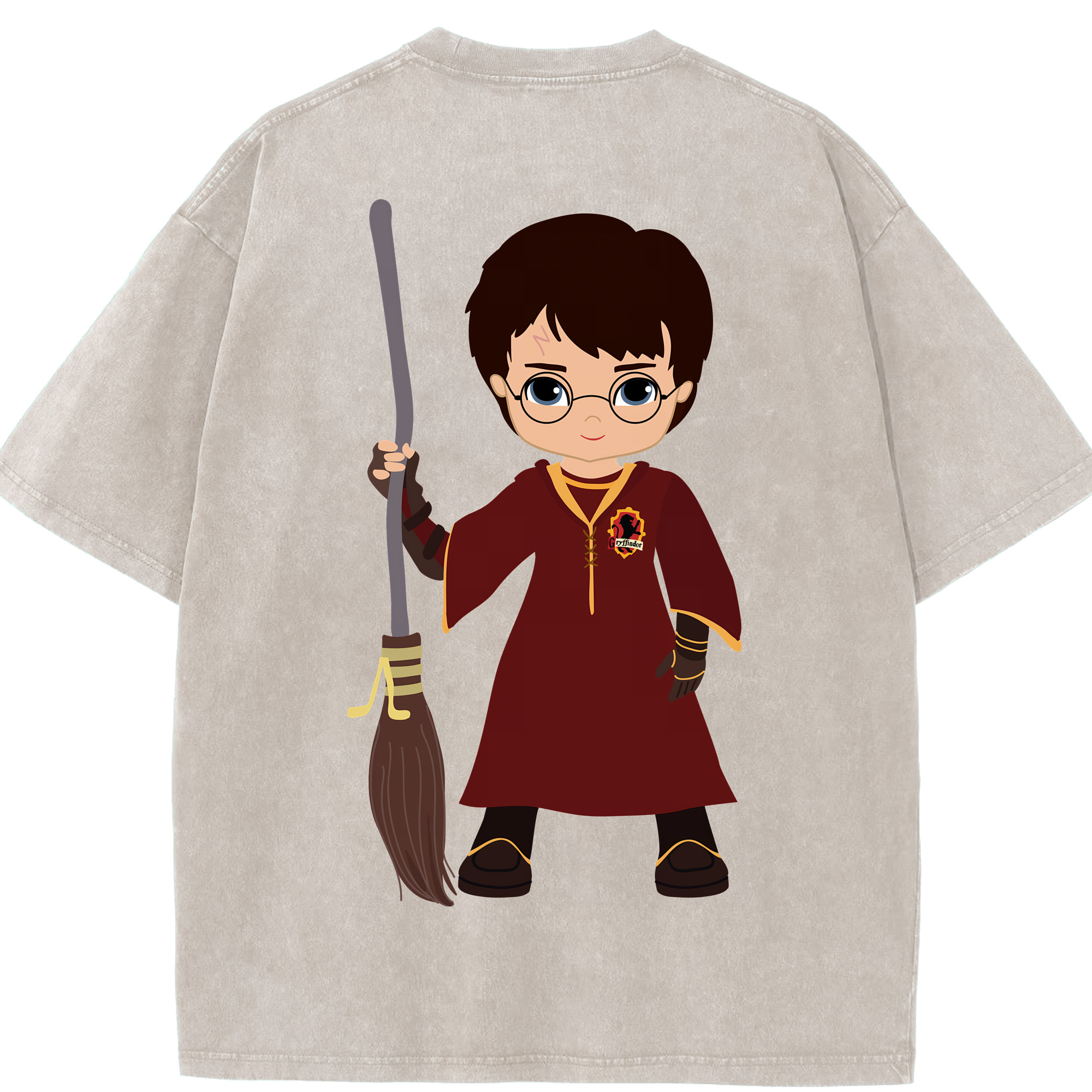 （画像用） Harry Potter ハリー・ポッターシリーズ 綿100% ヴィンテージ風 半袖Tシャツ（背面プリント）