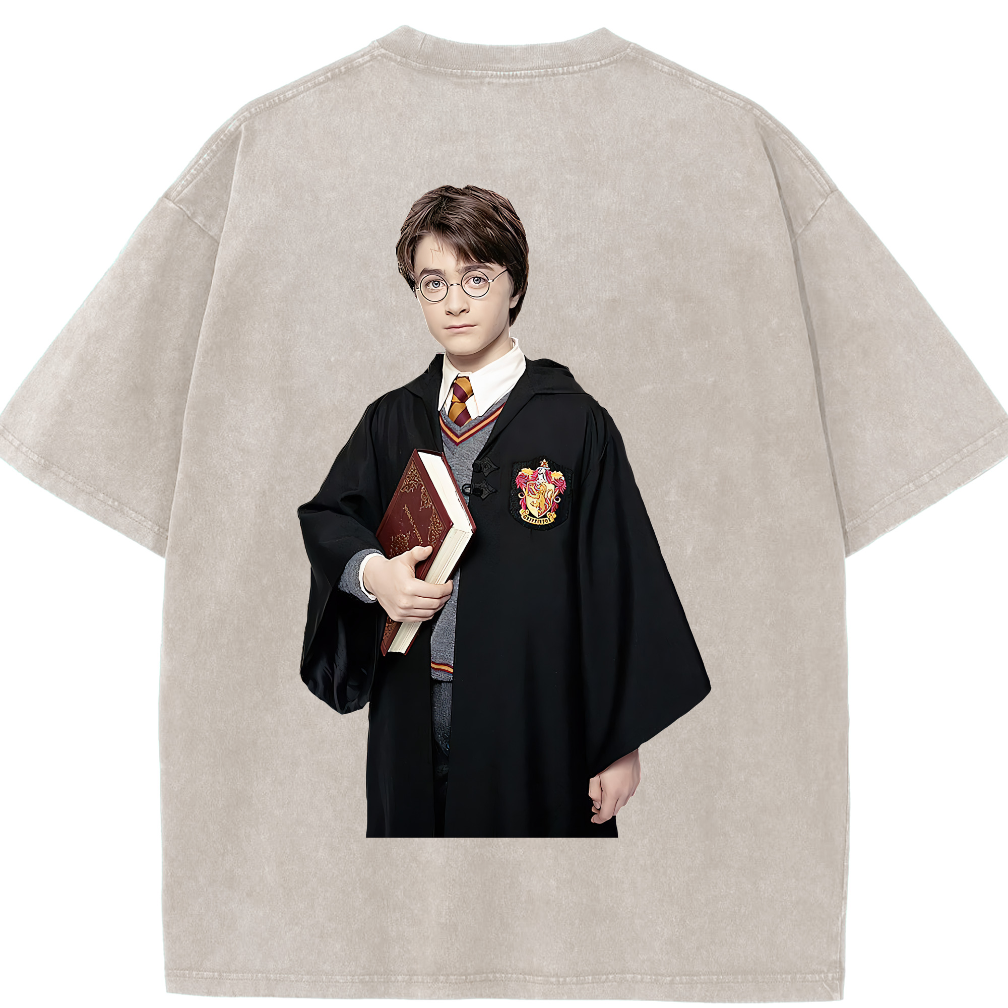 （画像用） Harry Potter ハリー・ポッターシリーズ 綿100% ヴィンテージ風 半袖Tシャツ（背面プリント）
